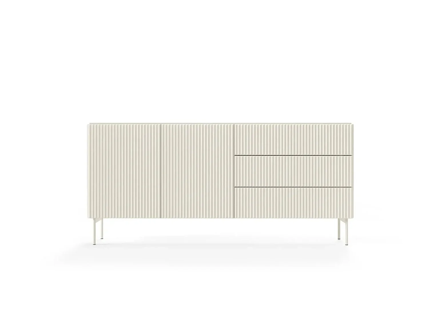 ZORA - Buffet 177cmpieds en métal - Blanc