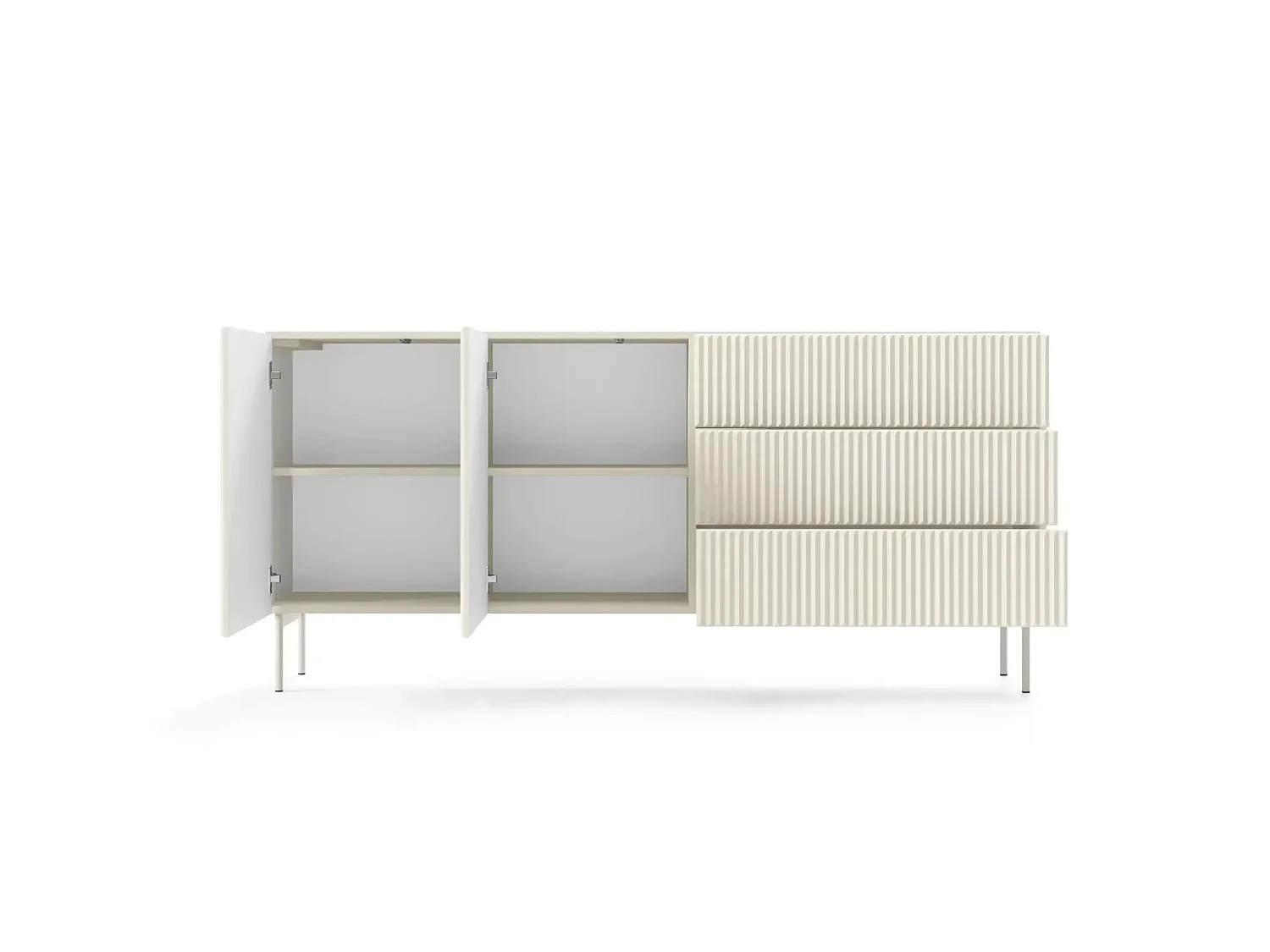 ZORA - Buffet 177cmpieds en métal - Blanc