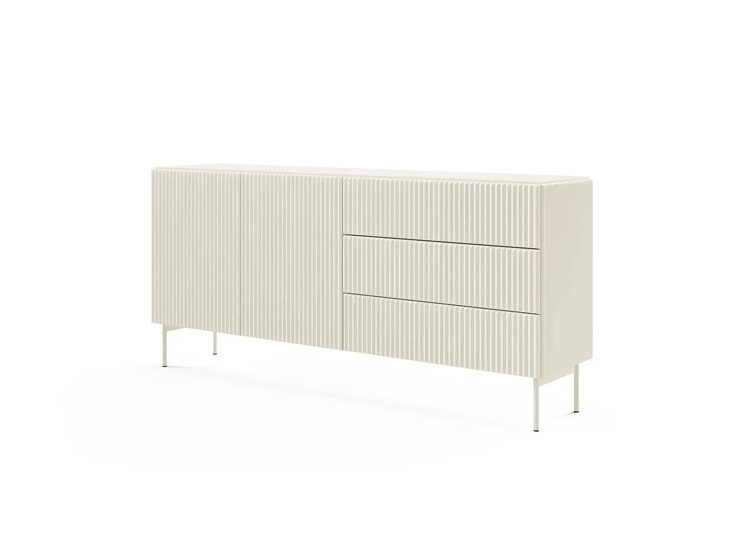 ZORA - Buffet 177cmpieds en métal - Blanc