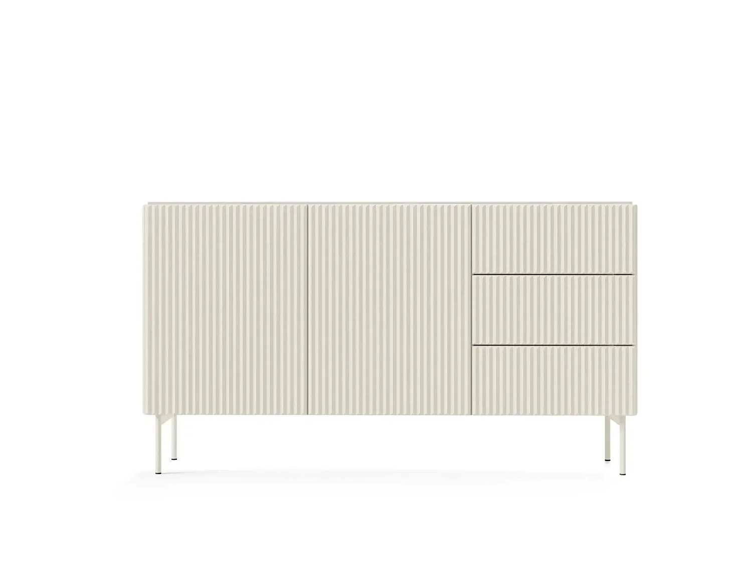 ZORA - Buffet 147cm pieds en métal - Blanc