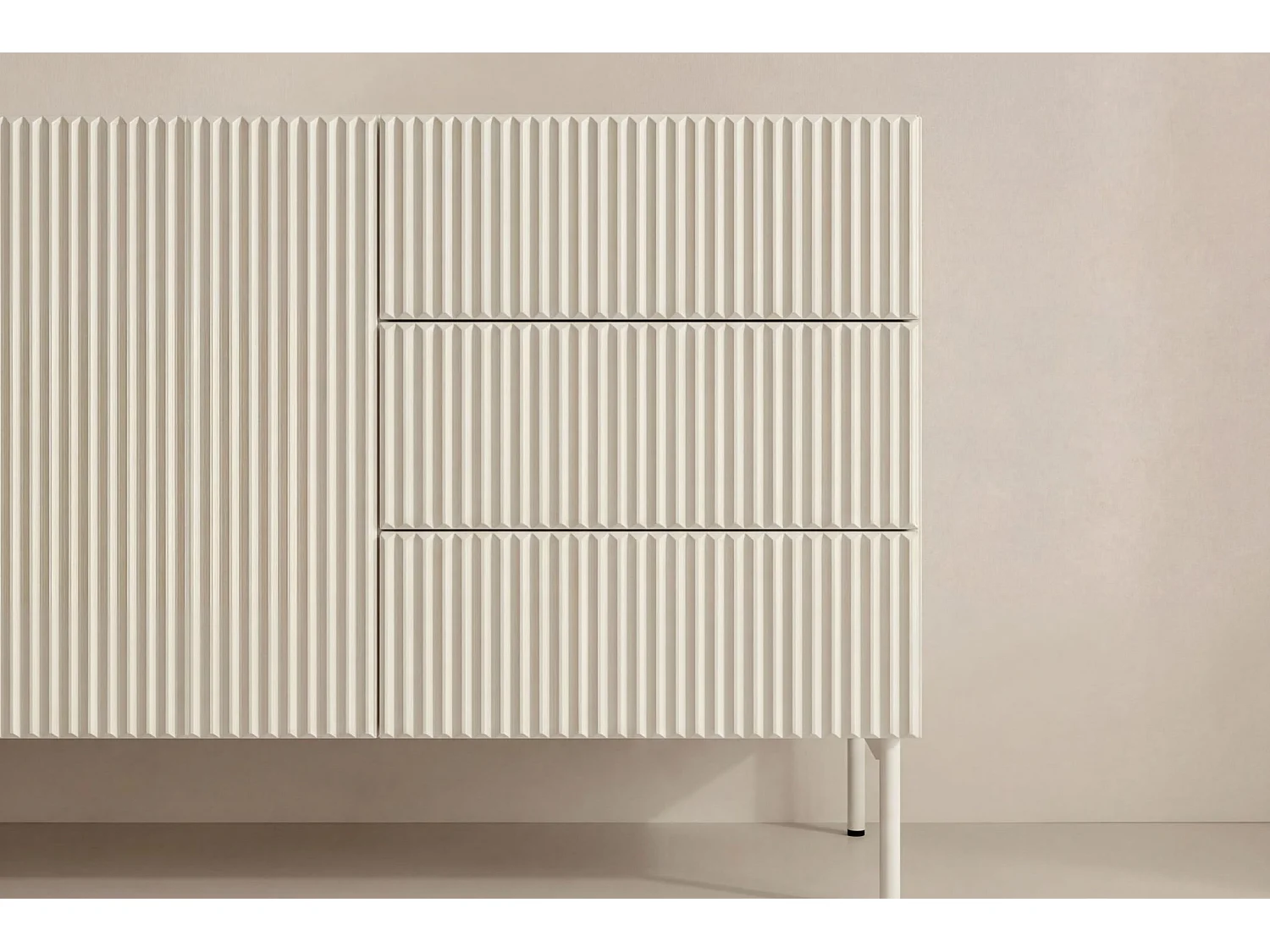 ZORA - Buffet 147cm pieds en métal - Blanc