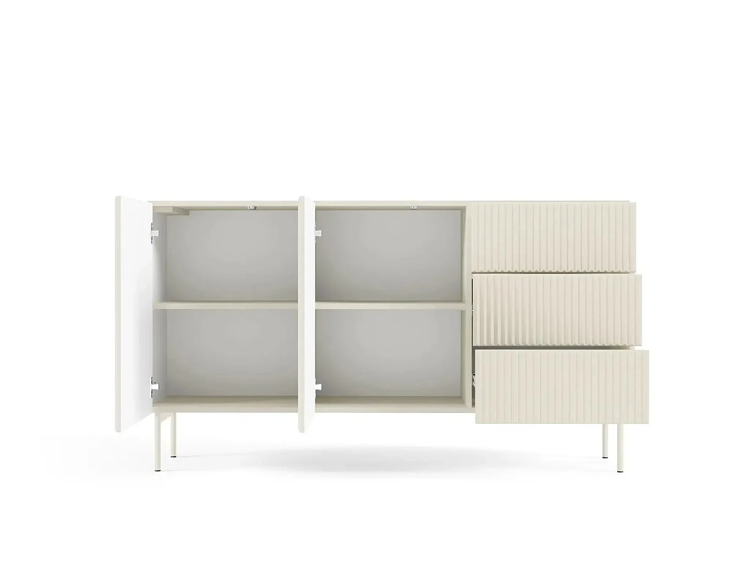 ZORA - Buffet 147cm pieds en métal - Blanc