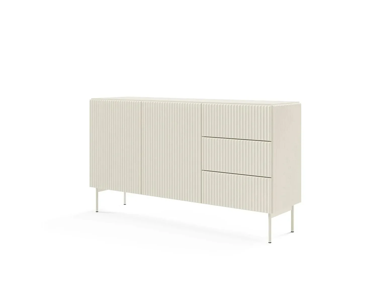 ZORA - Buffet 147cm pieds en métal - Blanc