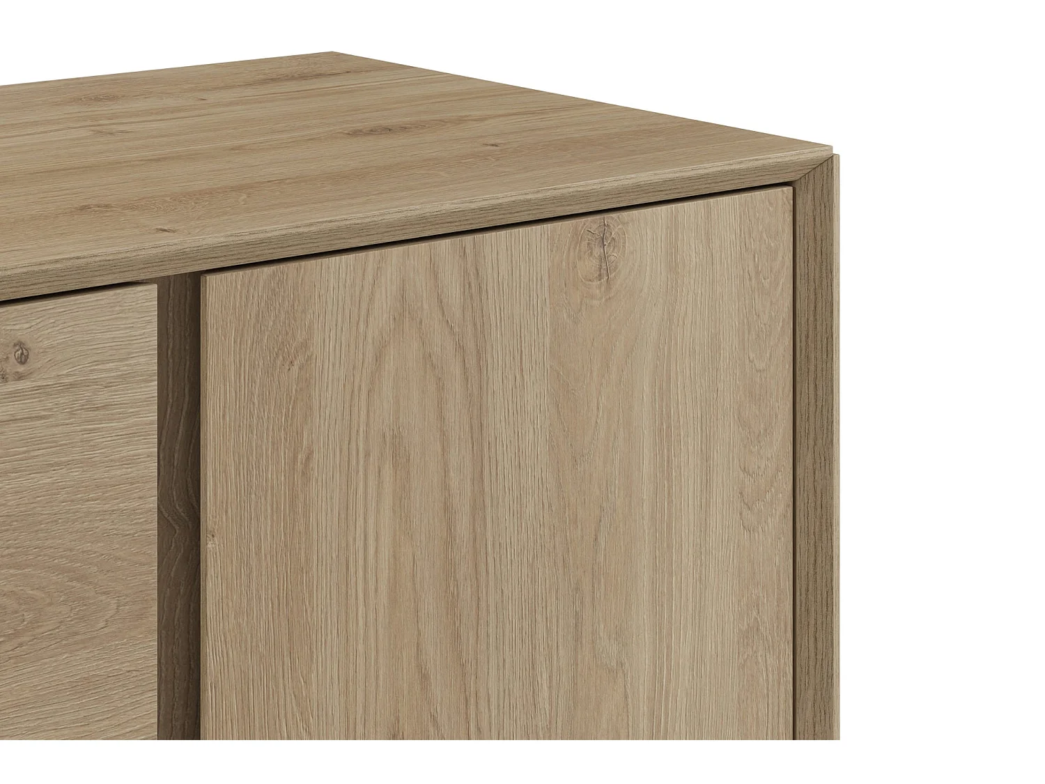 ARKA - Buffet 3 portes 146cm en mélamine - Chêne clair
