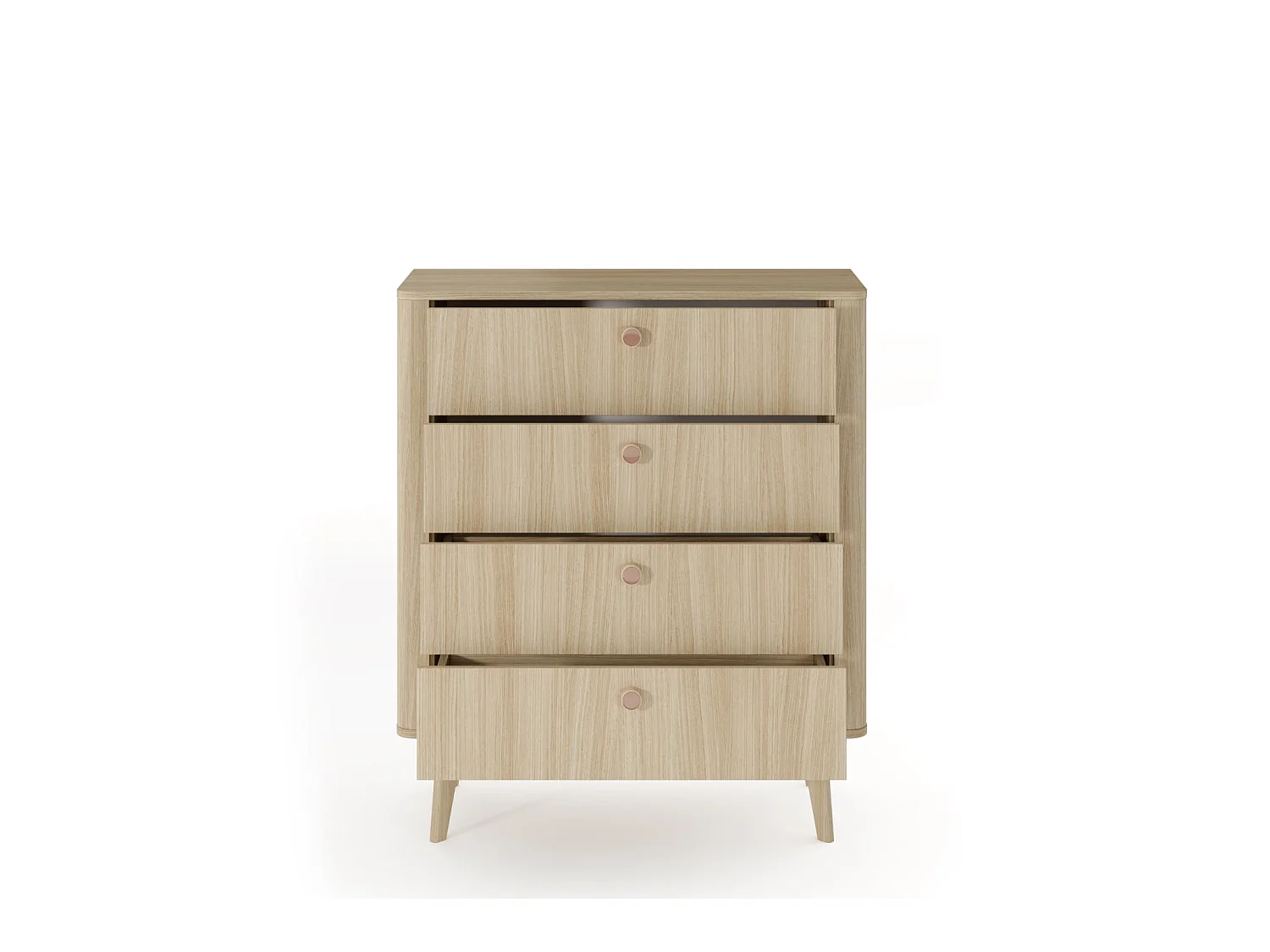 ELORA - Commode 88cm en panneau de particules laminé - Chêne clair