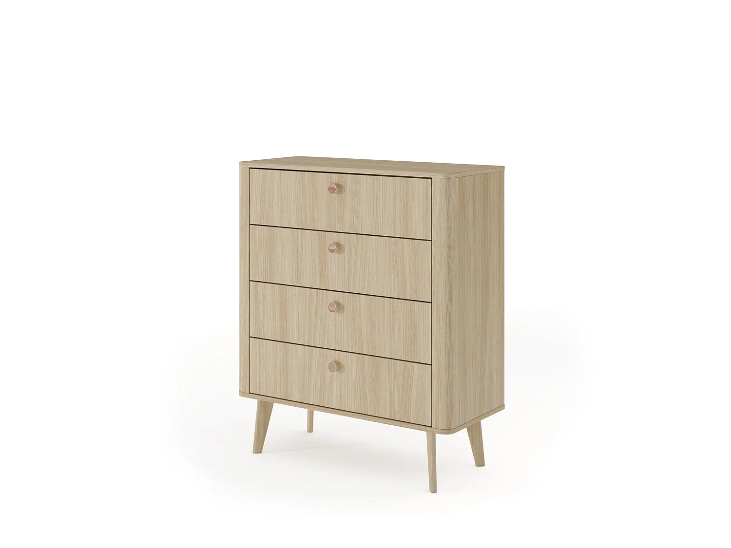 ELORA - Commode 88cm en panneau de particules laminé - Chêne clair
