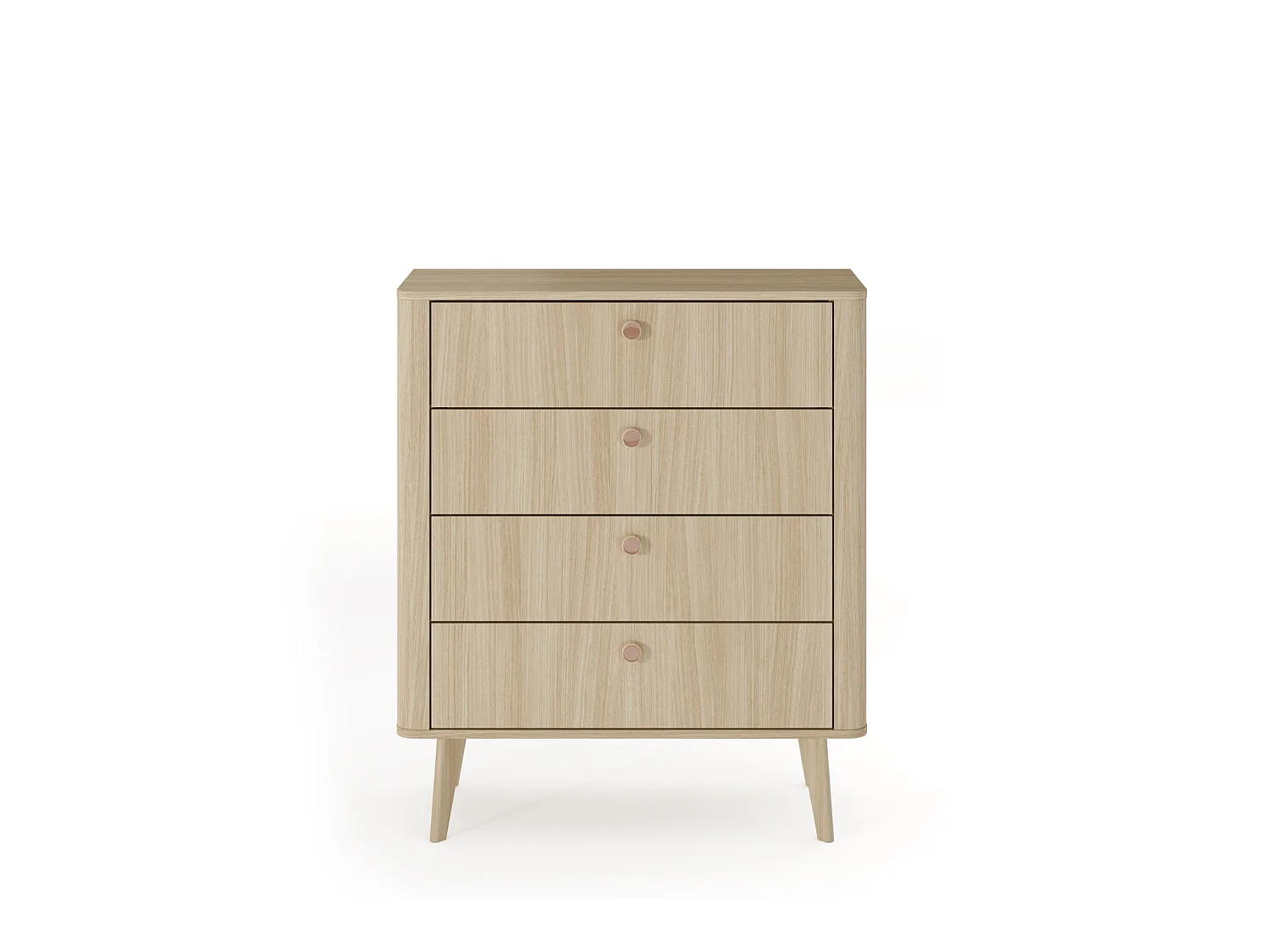 ELORA - Commode 88cm en panneau de particules laminé - Chêne clair