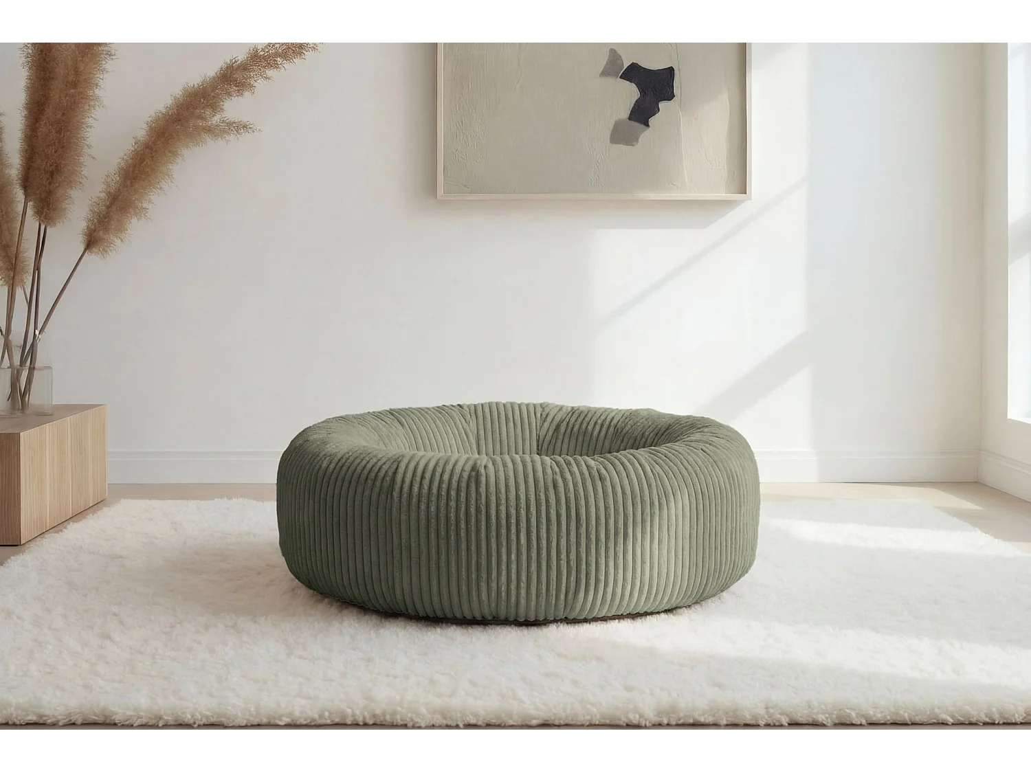 MOKA - Panier chien/chat petit velours côtelé - M - Vert