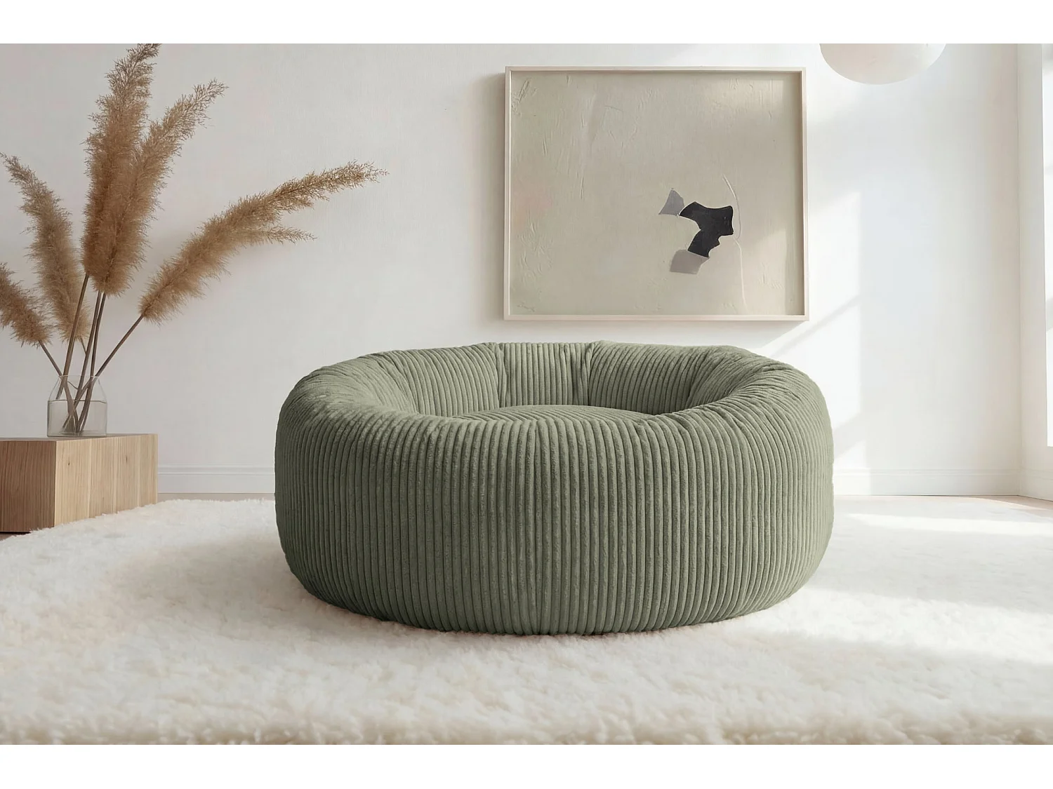 MOKA - Panier chien/chat petit velours côtelé - M - Vert