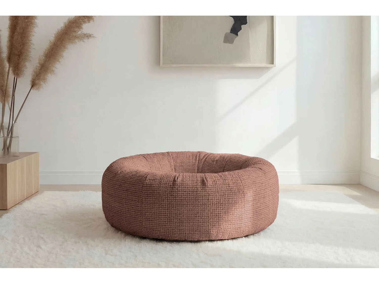 MOKA - Panier chien/chat tissu chenille - M - Terracotta