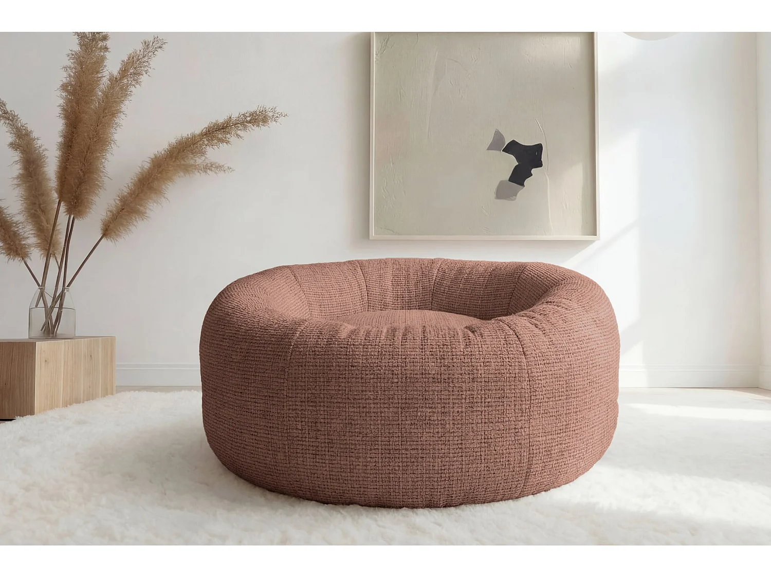 MOKA - Panier chien/chat tissu chenille - M - Terracotta