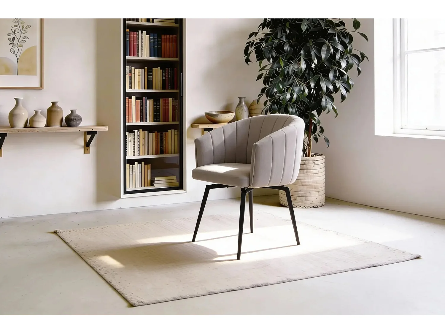 JONA - Chaise pieds en métal - Taupe