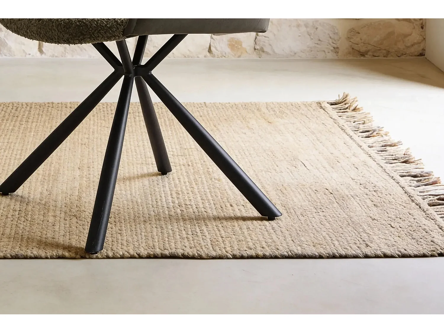 OLYA - Lot de 2 chaises pieds en métal noir Vert