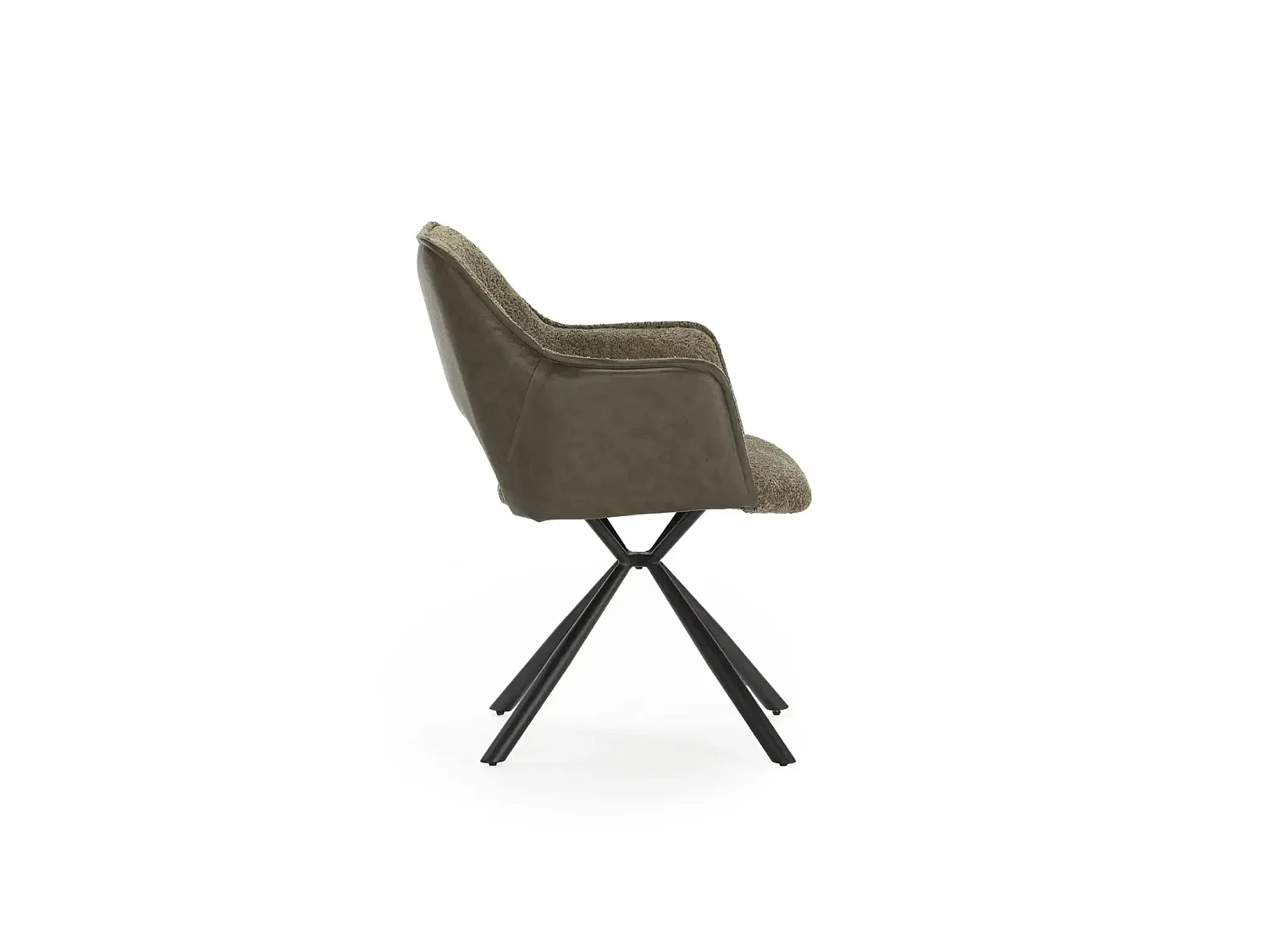 OLYA - Lot de 2 chaises pieds en métal noir Vert