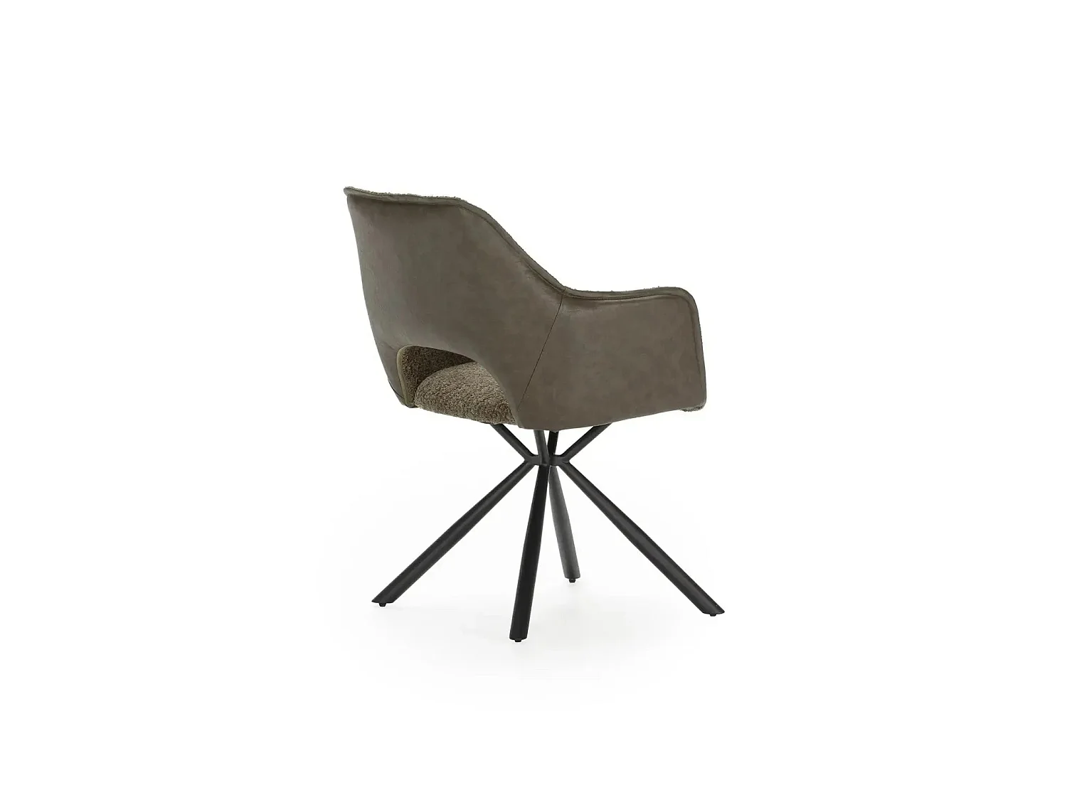 OLYA - Lot de 2 chaises pieds en métal noir Vert
