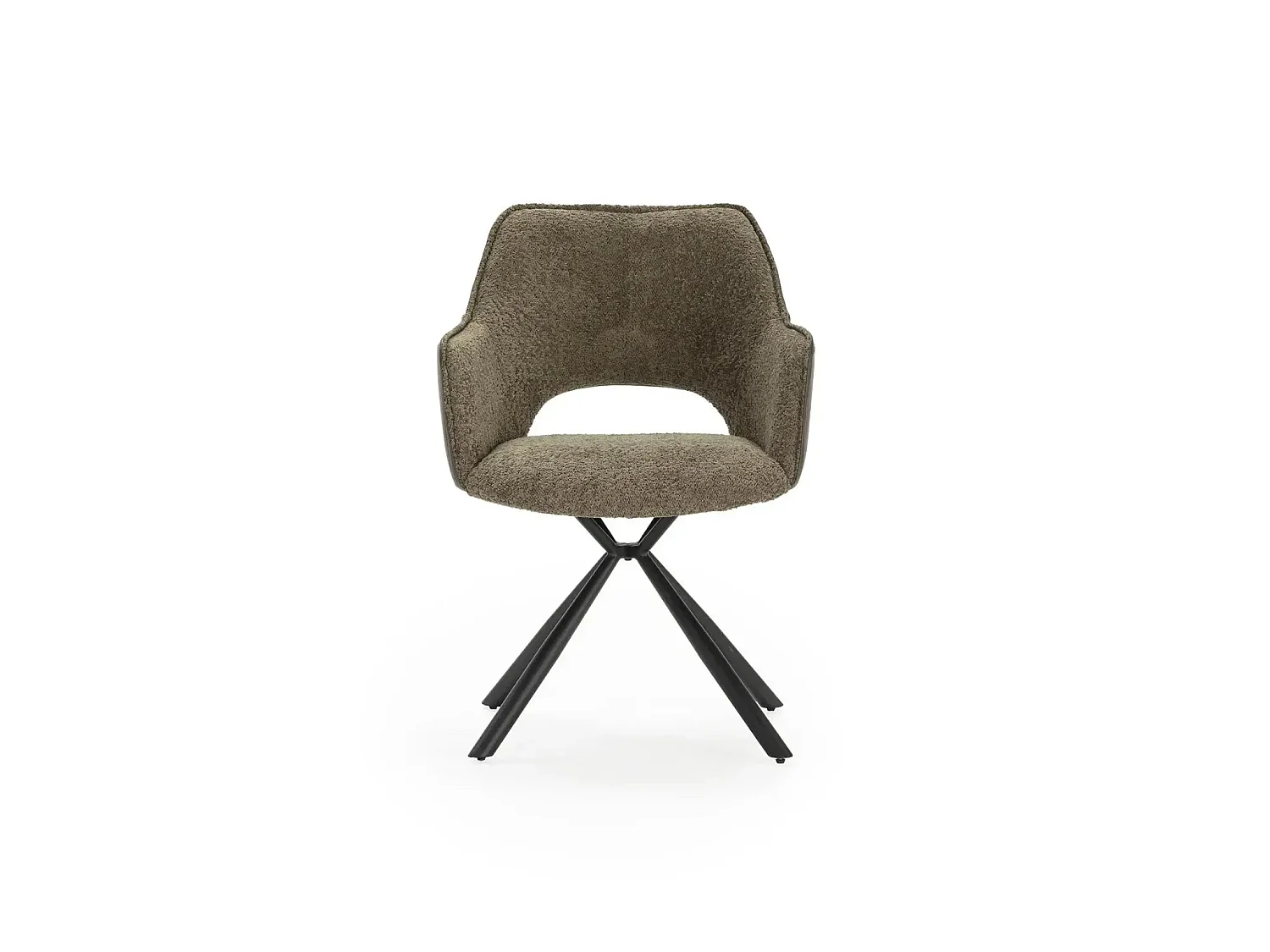OLYA - Lot de 2 chaises pieds en métal noir Vert