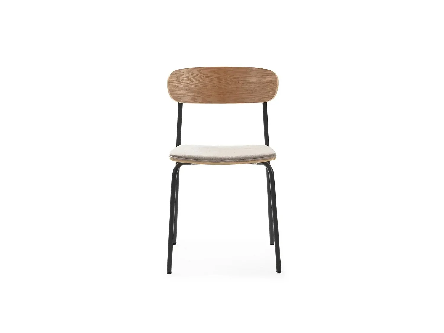 OLEN - Lot de 2 chaises pieds en métal - Taupe