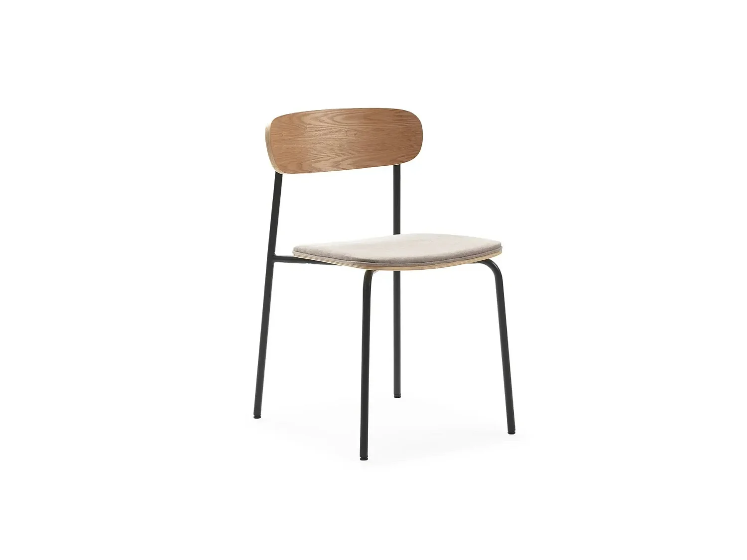 OLEN - Lot de 2 chaises pieds en métal - Taupe