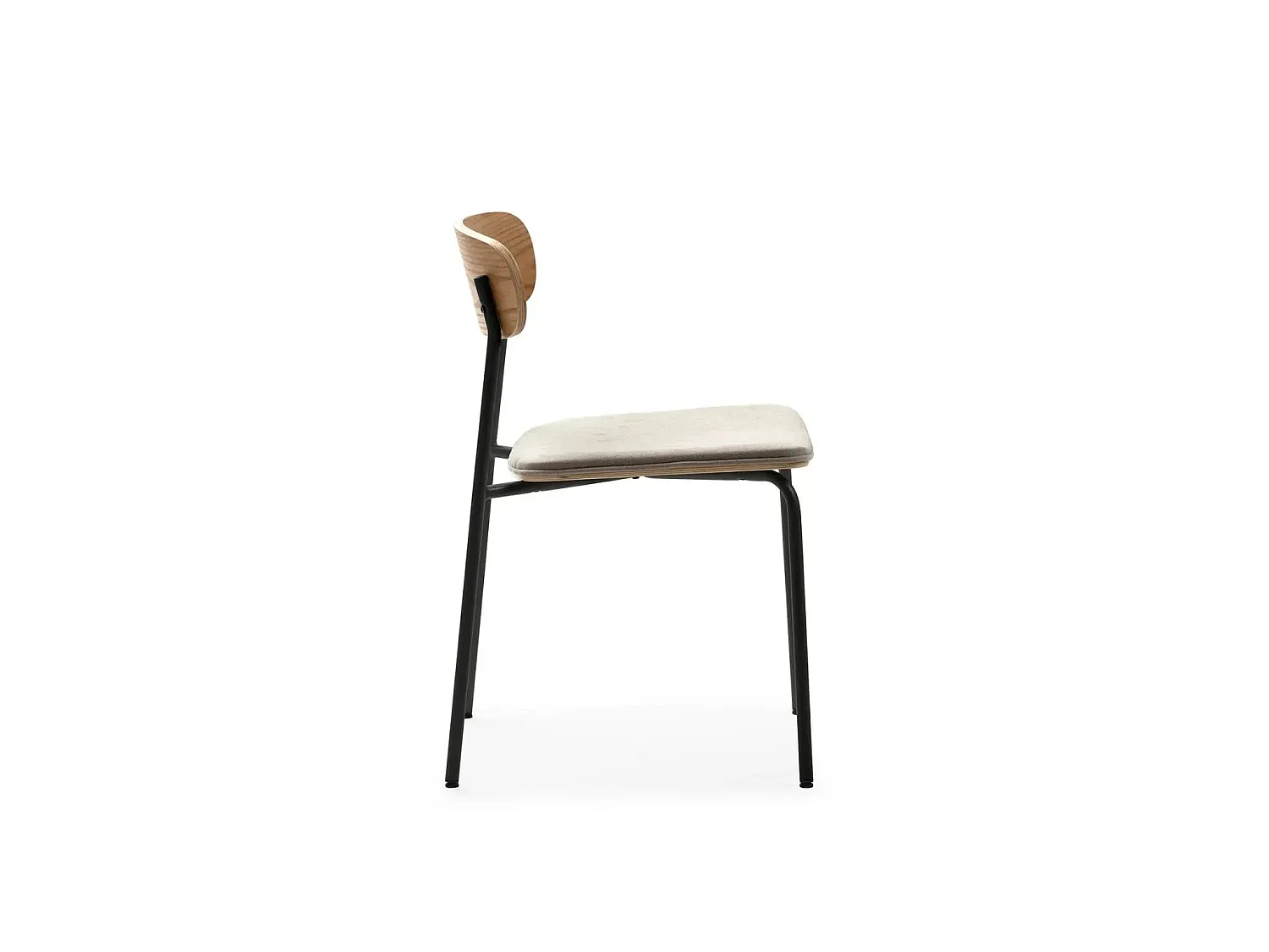 OLEN - Lot de 2 chaises pieds en métal - Taupe