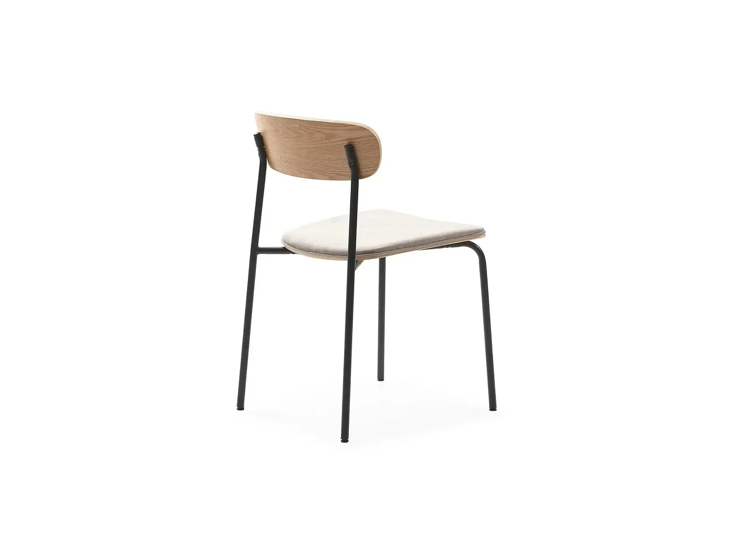 OLEN - Lot de 2 chaises pieds en métal - Taupe
