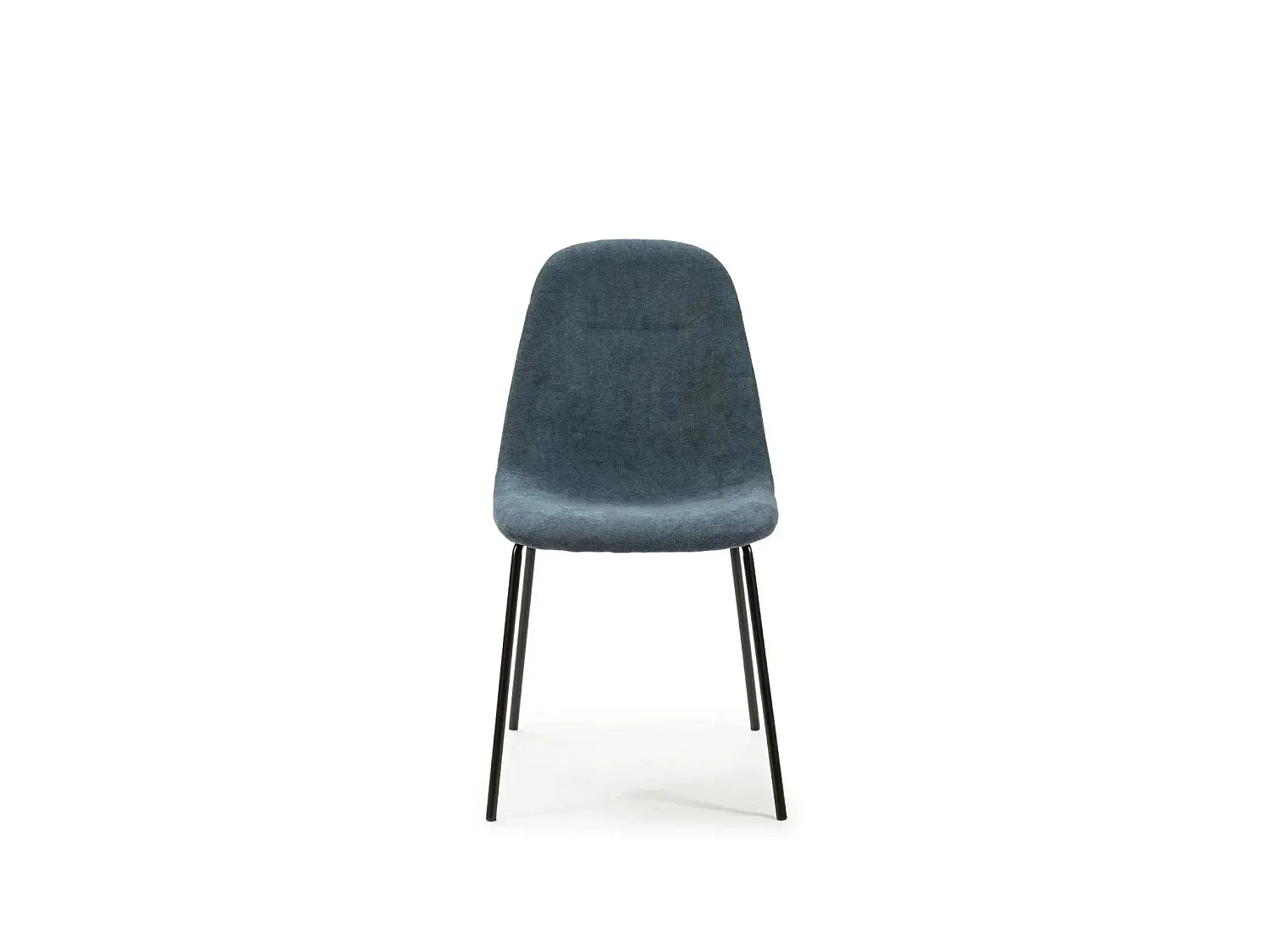 TIANA - Lot de 4 chaises pieds en métal noir Bleu