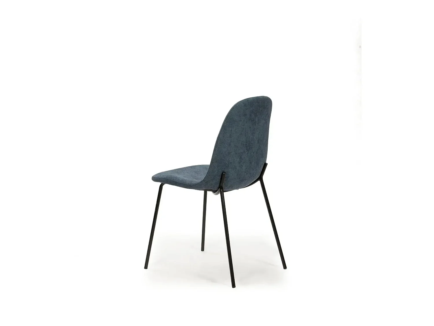 TIANA - Lot de 4 chaises pieds en métal noir Bleu