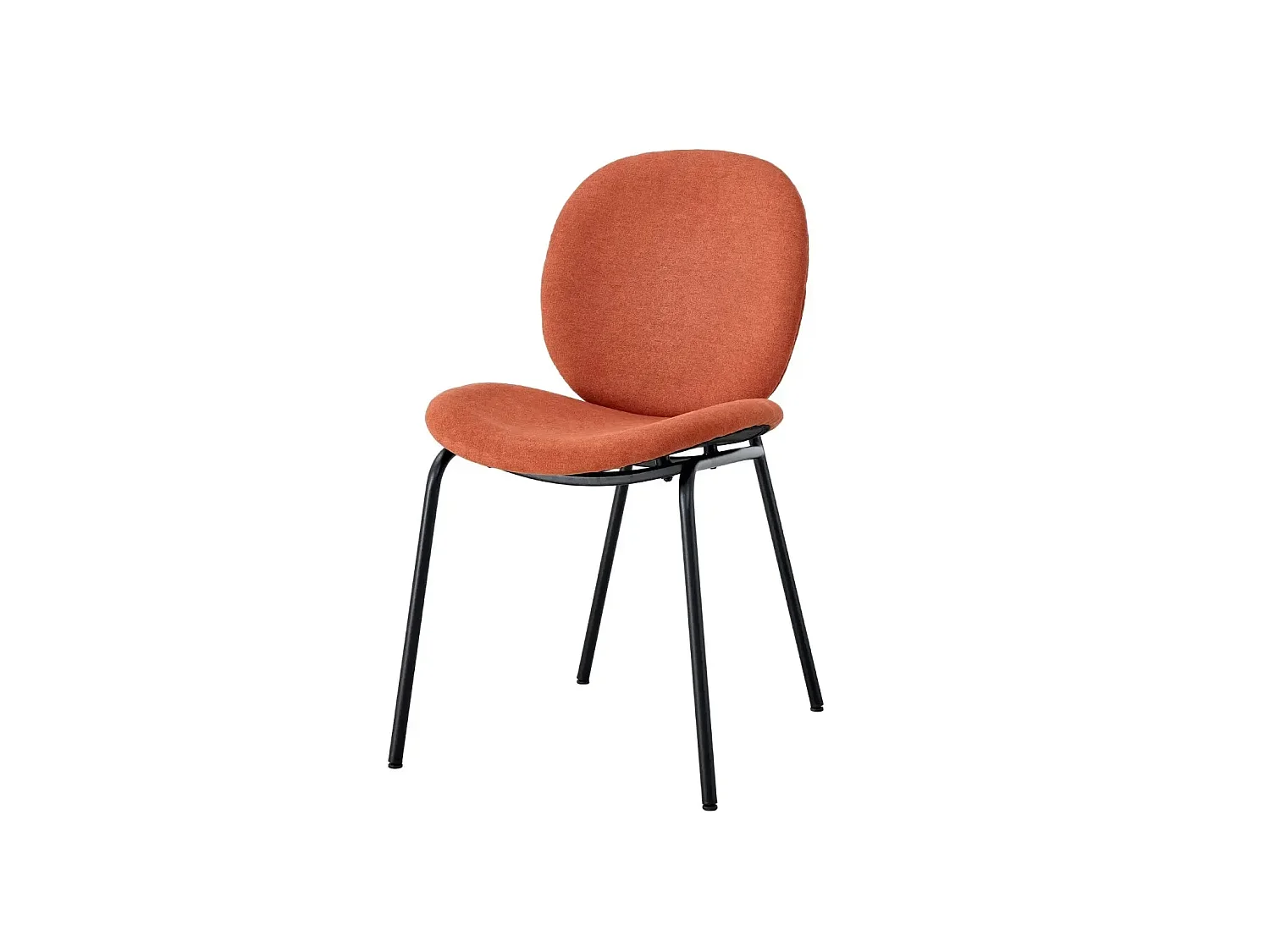 LINE - Lot de 2 chaises pieds en métal noir - Terracotta