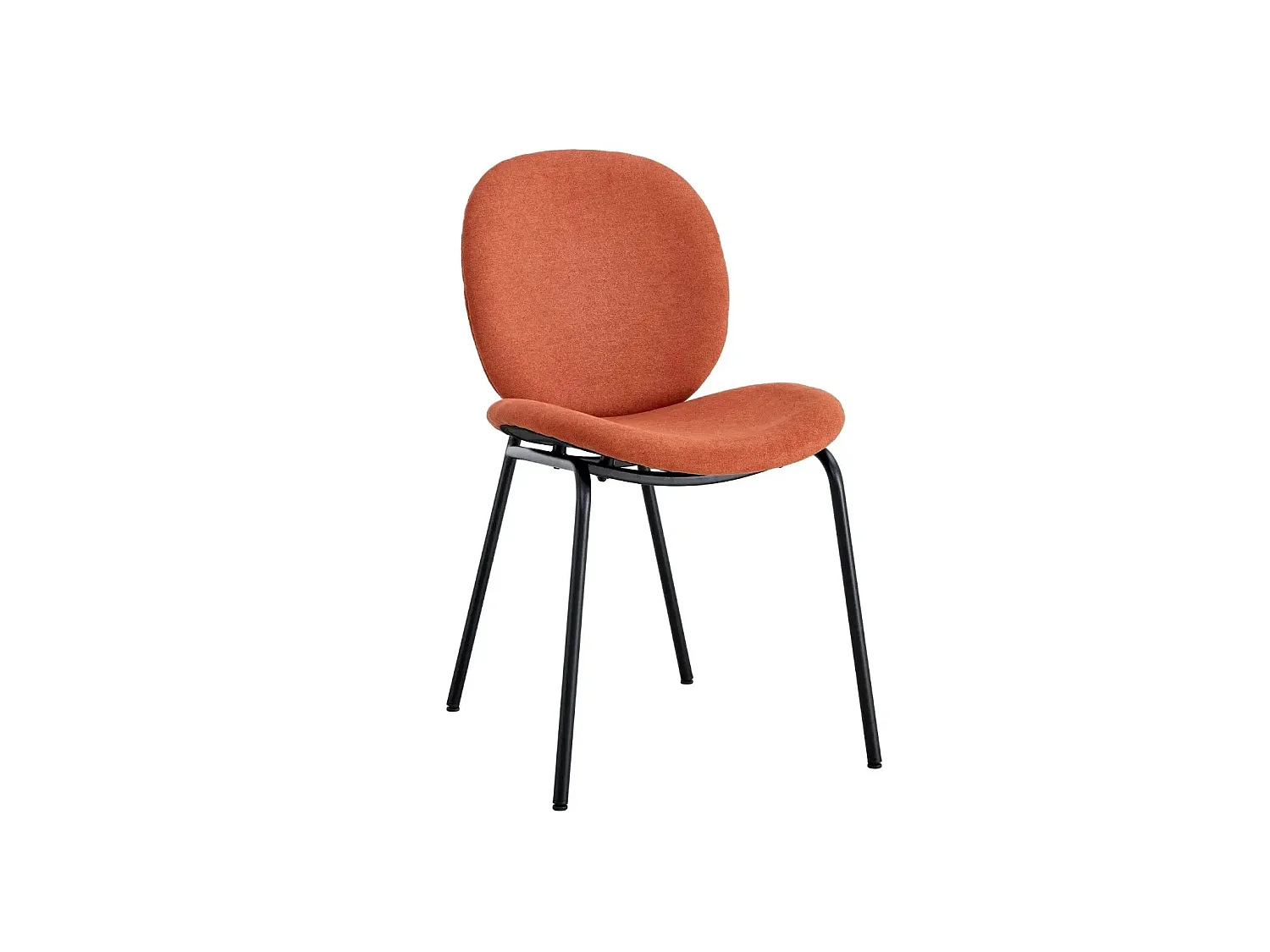 LINE - Lot de 2 chaises pieds en métal noir - Terracotta
