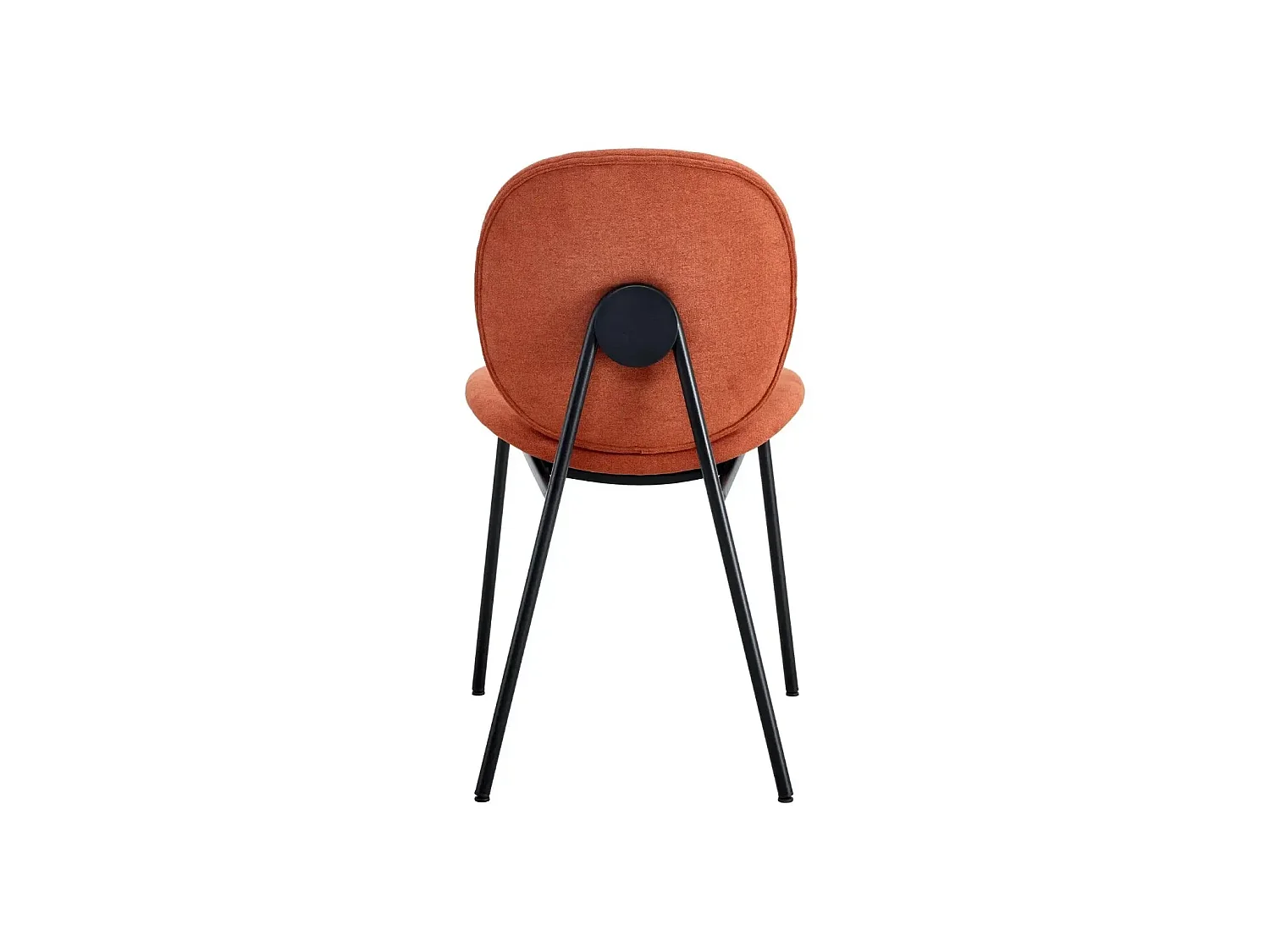 LINE - Lot de 2 chaises pieds en métal noir - Terracotta