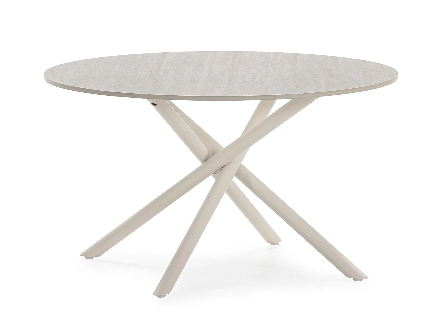 TOMA - Table basse ronde 80cm en pierre frittée Beige