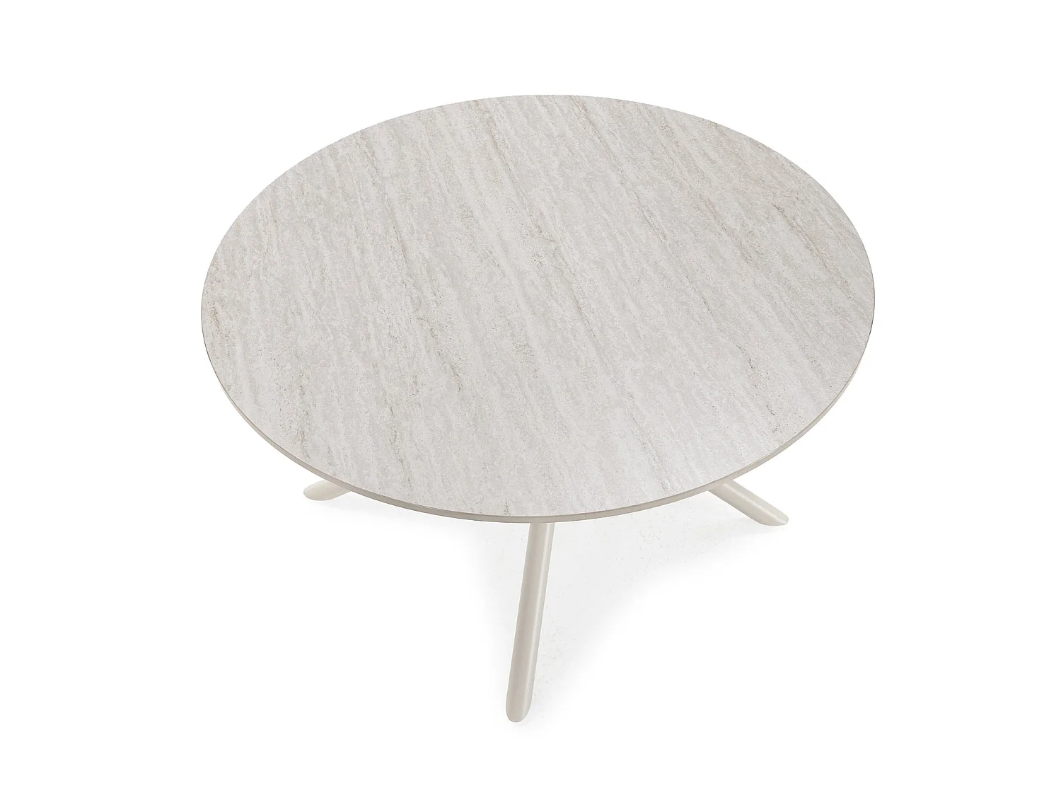 TOMA - Table basse ronde 80cm en pierre frittée Beige
