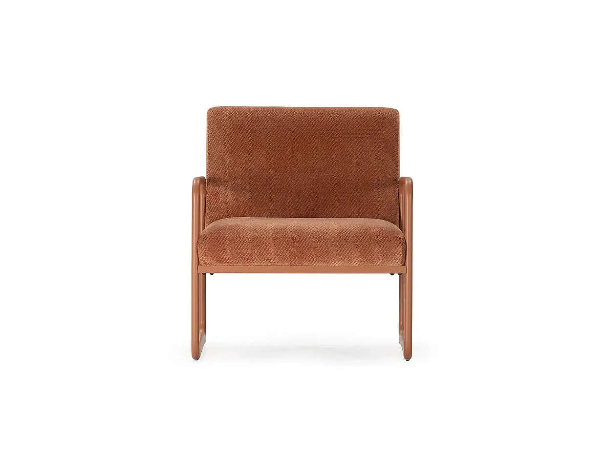 ORIO - Chaise pieds en métal - Terracotta