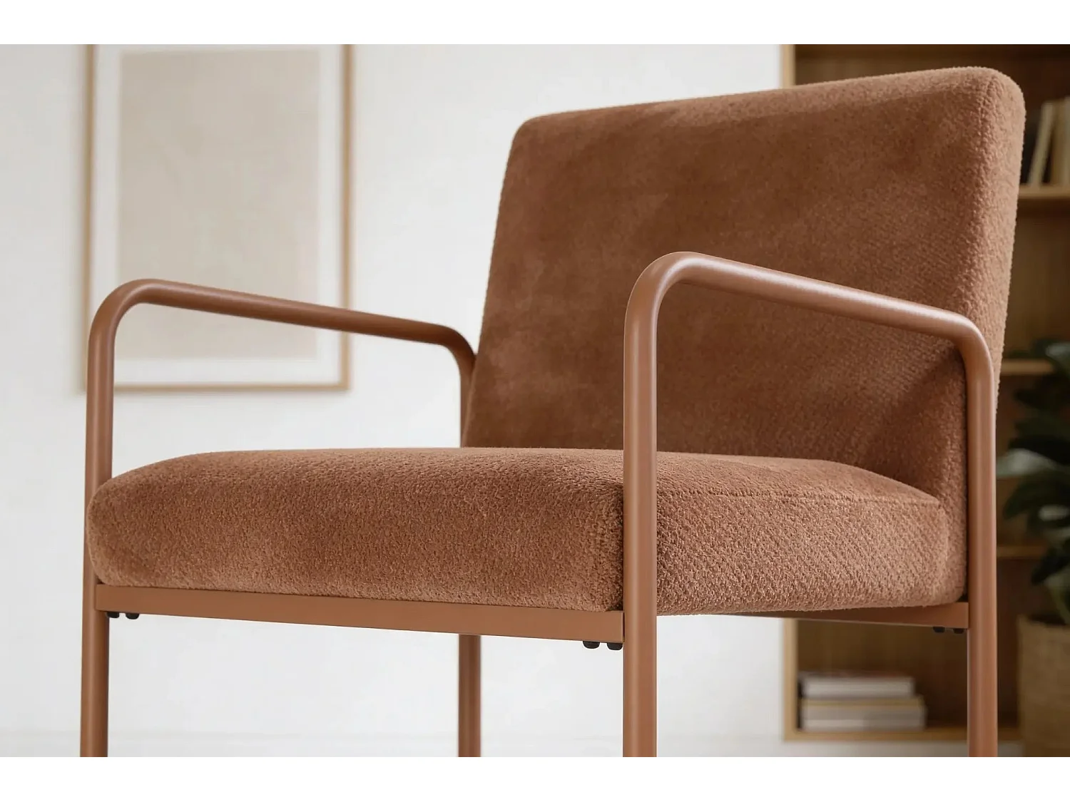 ORIO - Chaise pieds en métal - Terracotta