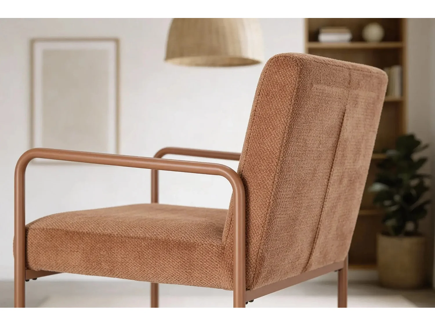 ORIO - Chaise pieds en métal - Terracotta