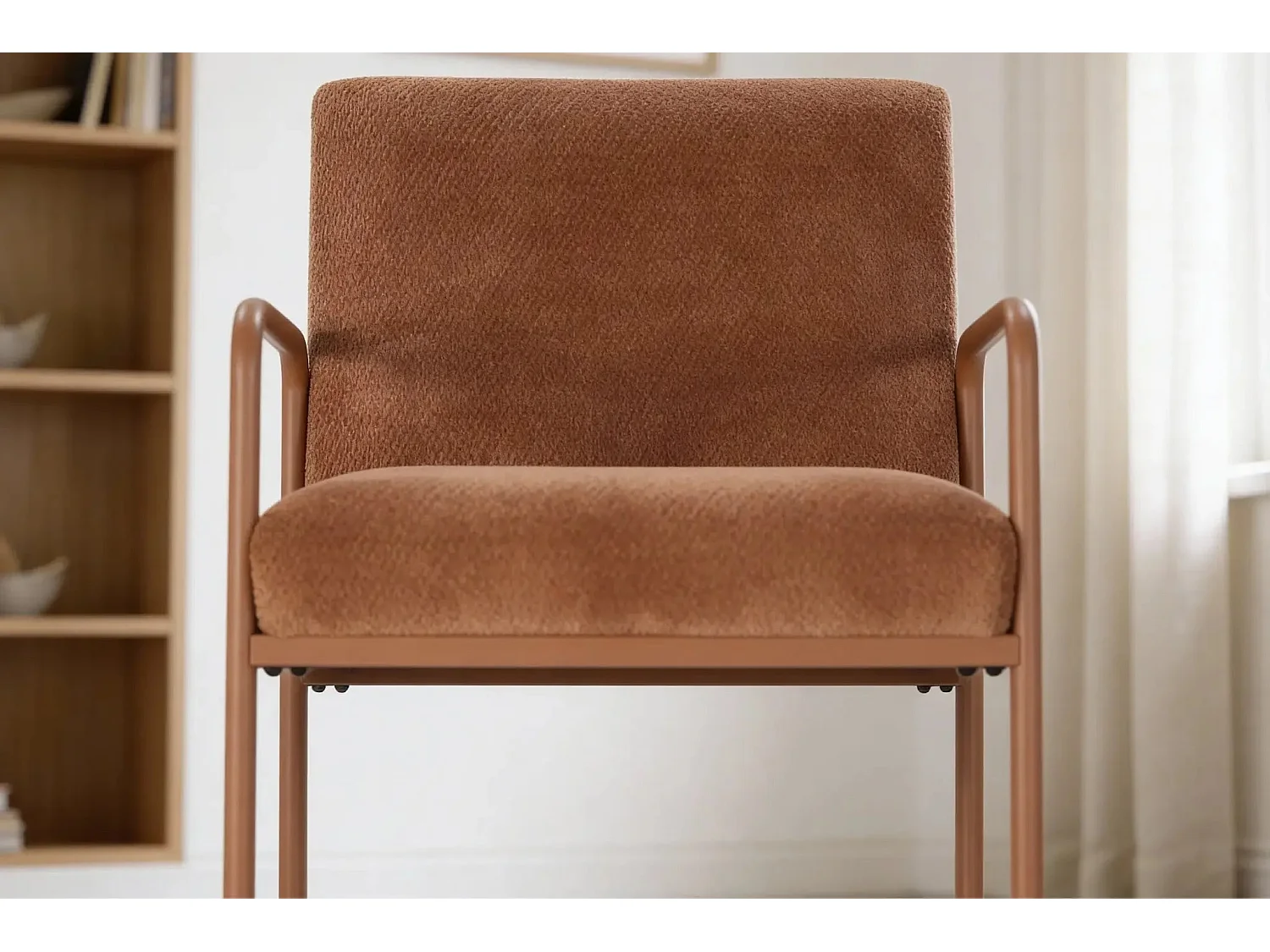 ORIO - Chaise pieds en métal - Terracotta