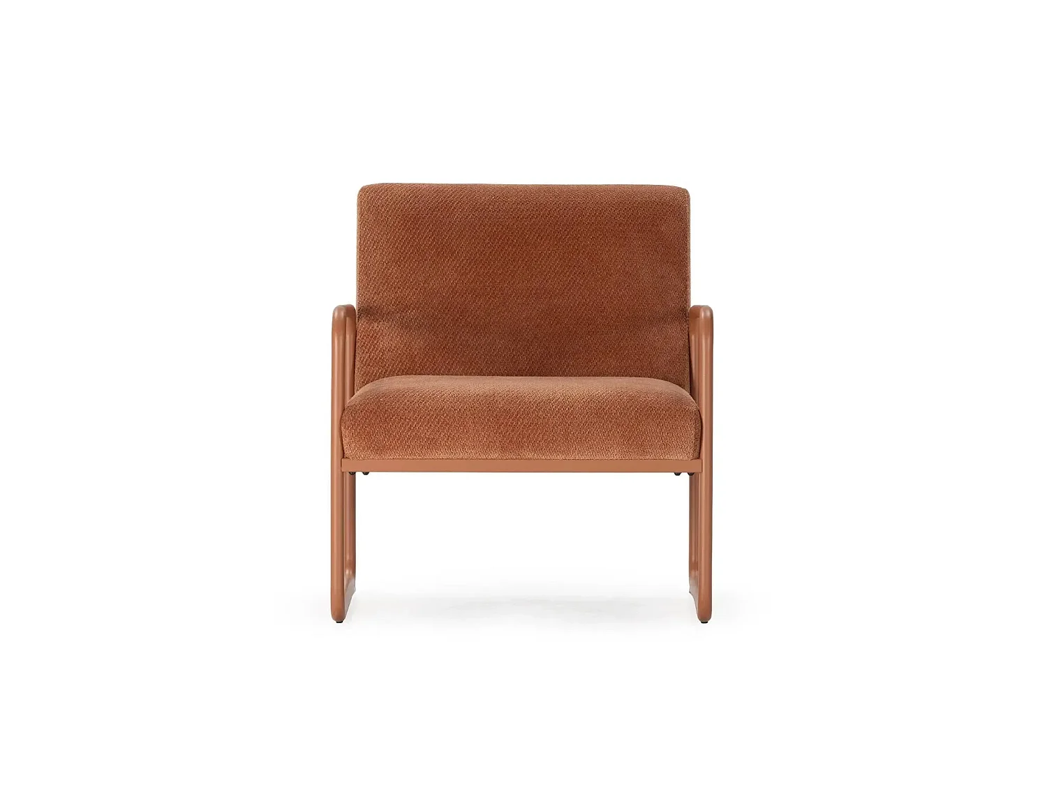 ORIO - Chaise pieds en métal - Terracotta