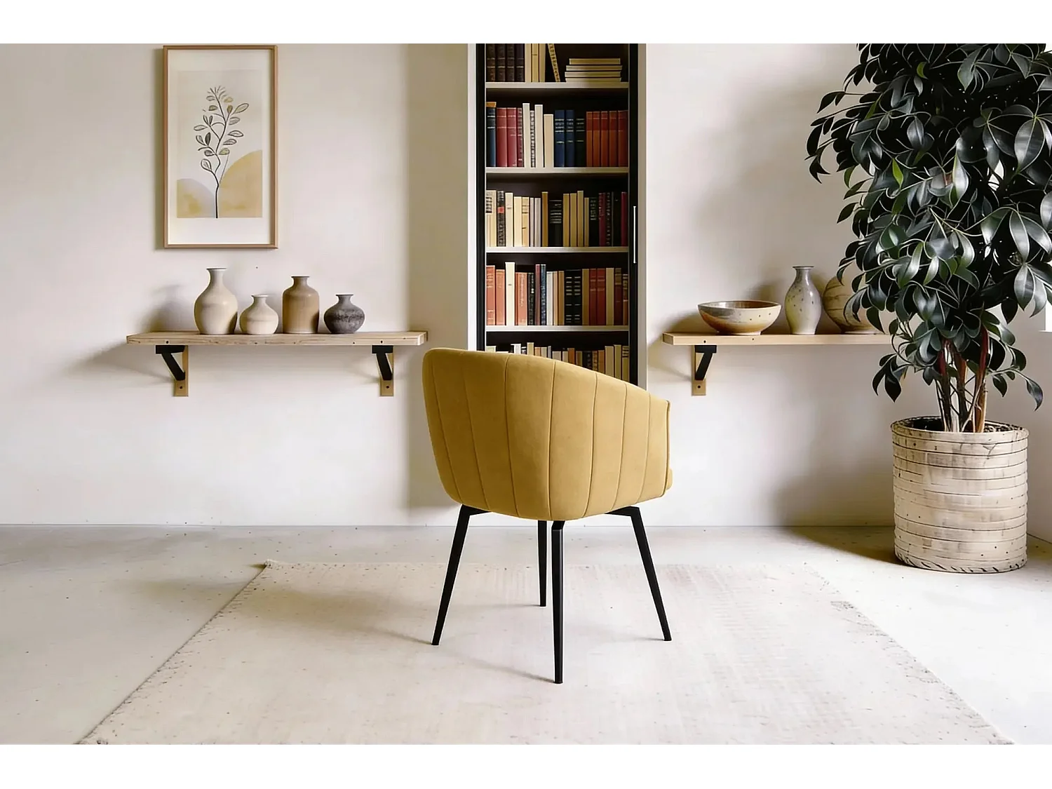 JONA - Chaise pieds en métal - Moutarde