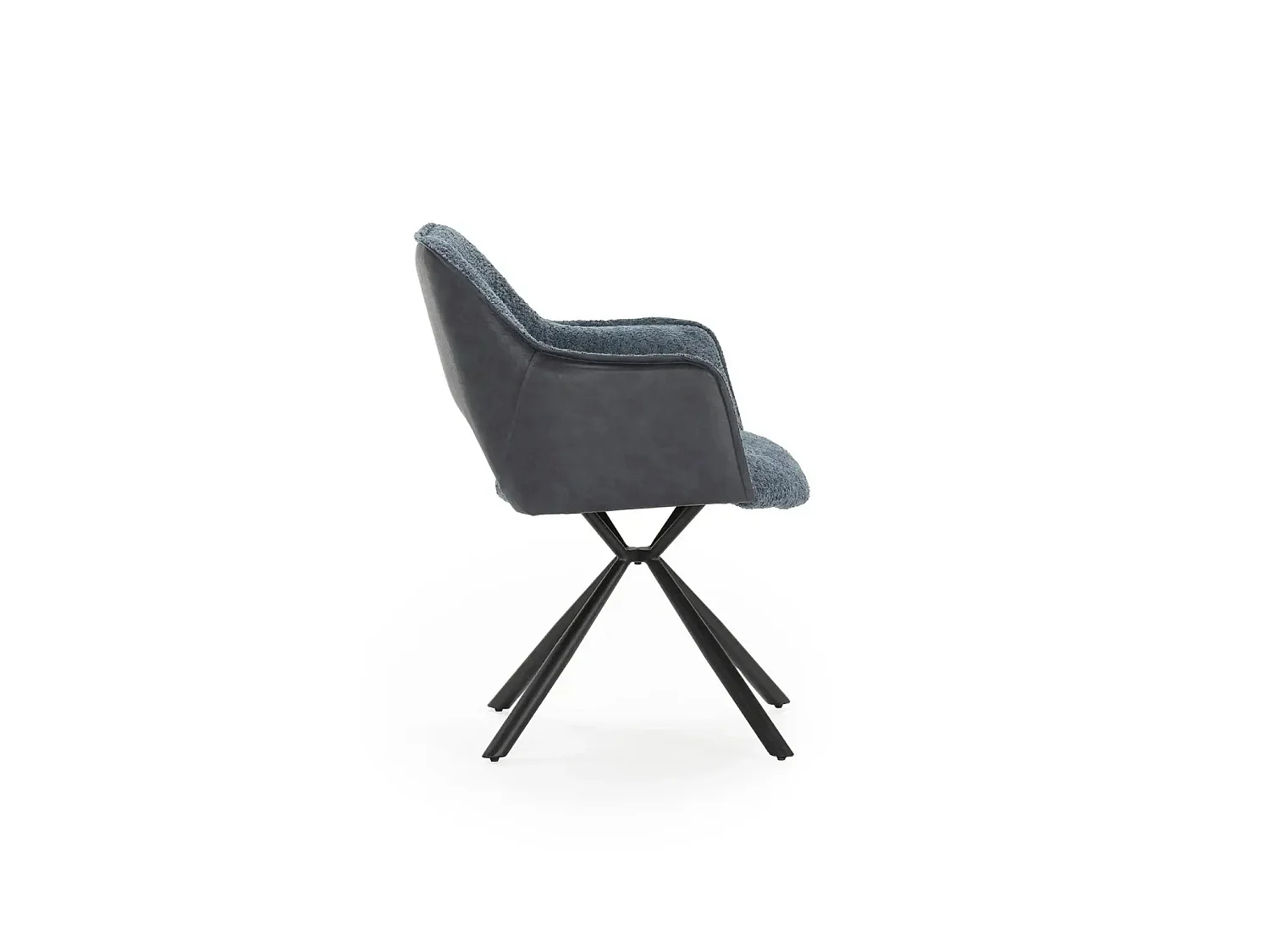 OLYA - Lot de 2 chaises pieds en métal noir Bleu