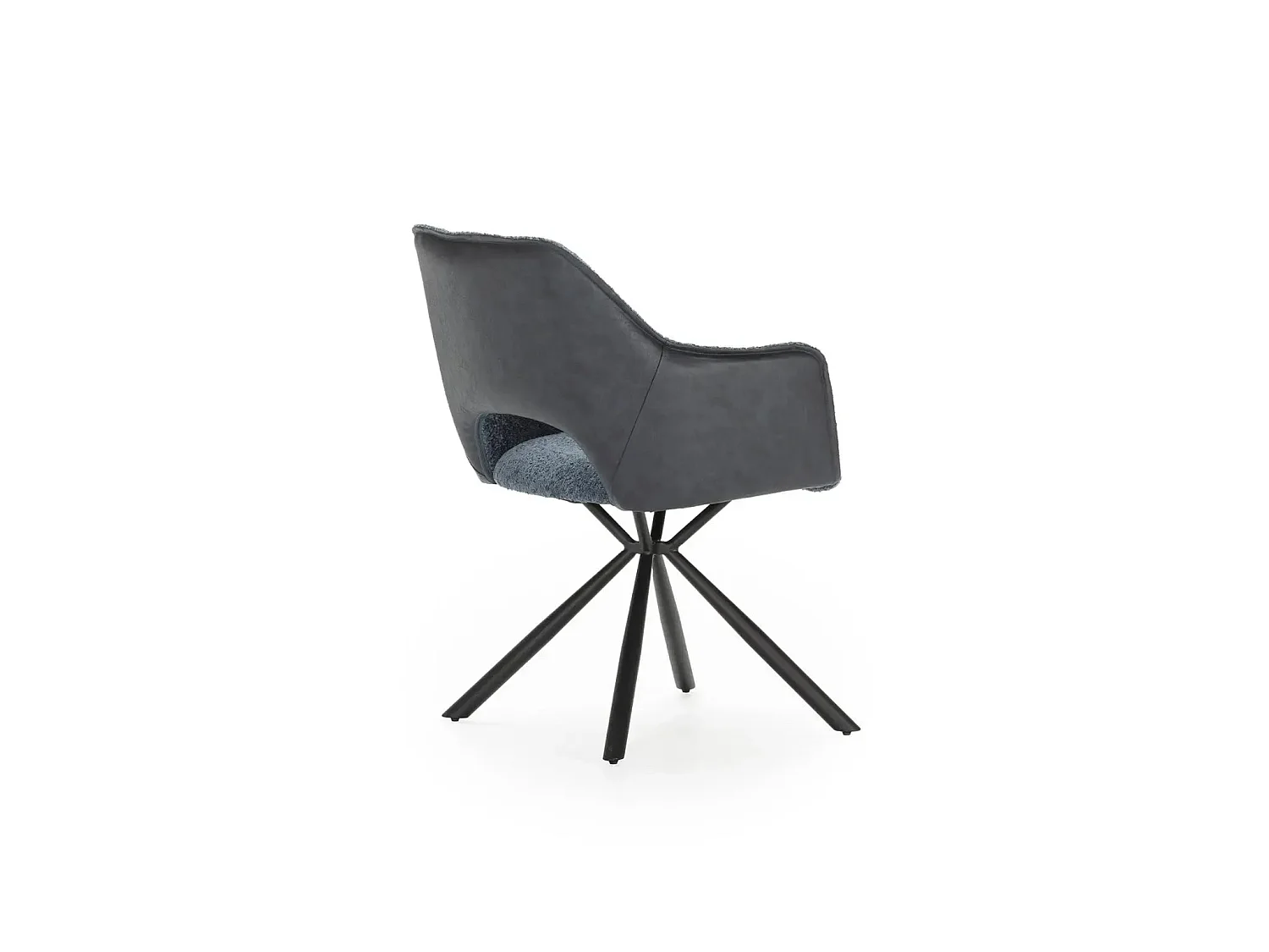OLYA - Lot de 2 chaises pieds en métal noir Bleu