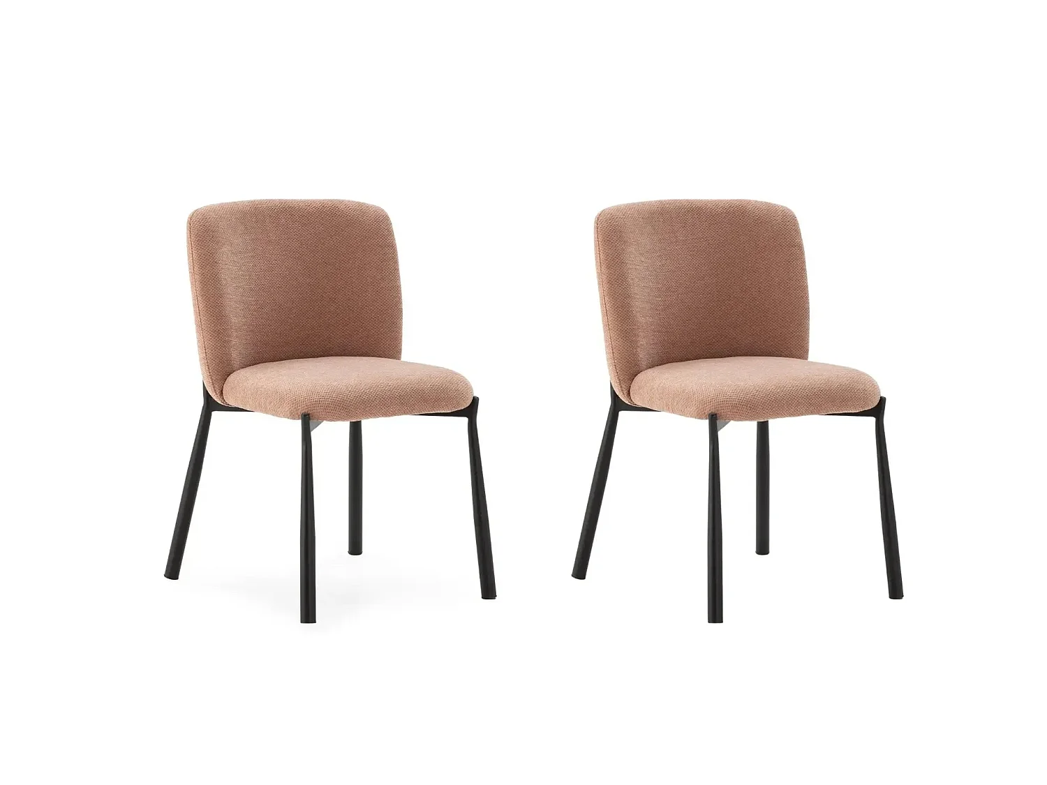 TILO - Lot de 2 chaises pieds en métal noir - Rose