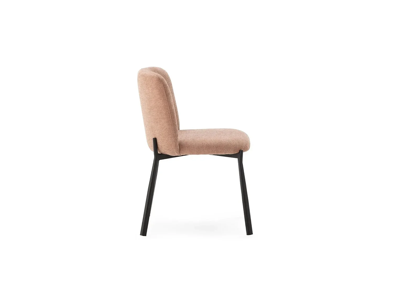 TILO - Lot de 2 chaises pieds en métal noir - Rose