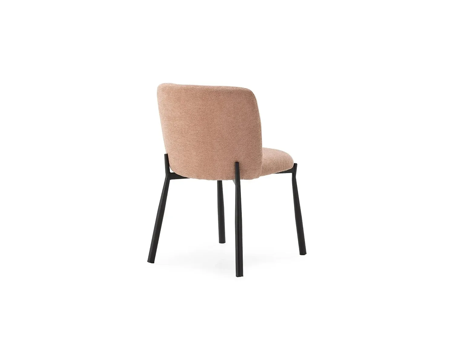 TILO - Lot de 2 chaises pieds en métal noir - Rose