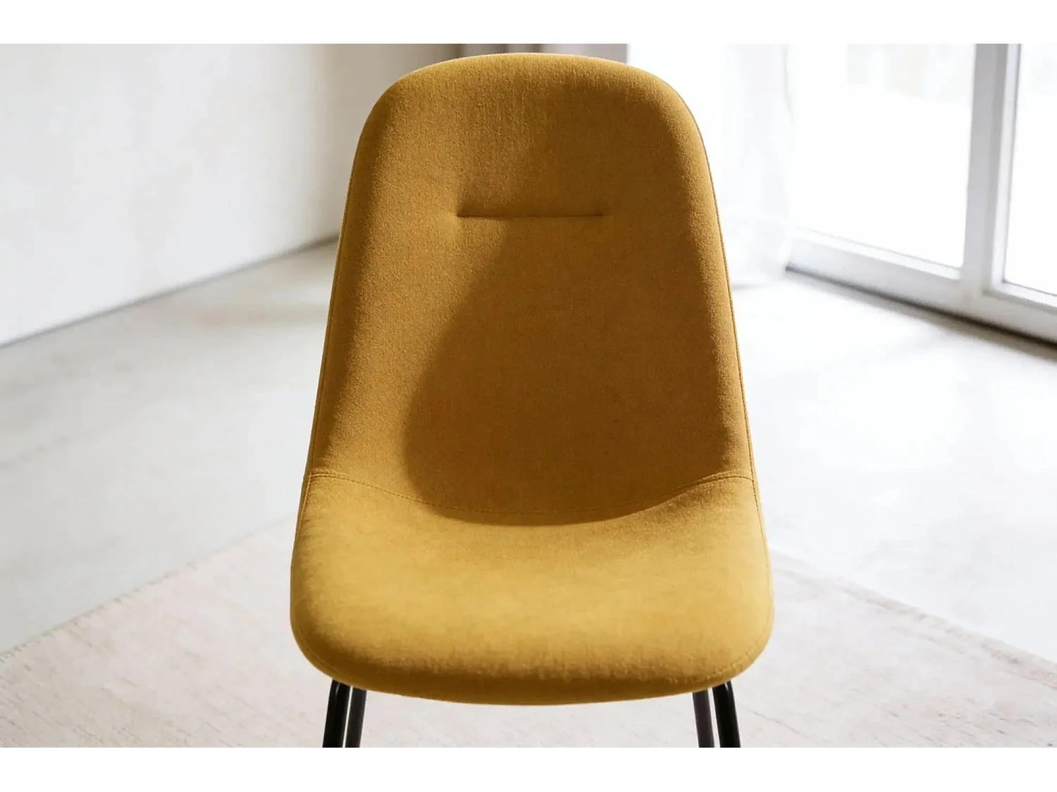 TIANA - Lot de 4 chaises pieds en métal noir Jaune