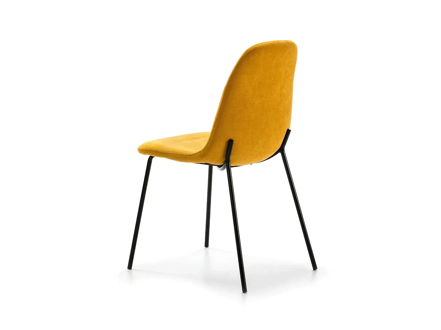 TIANA - Lot de 4 chaises pieds en métal noir Jaune