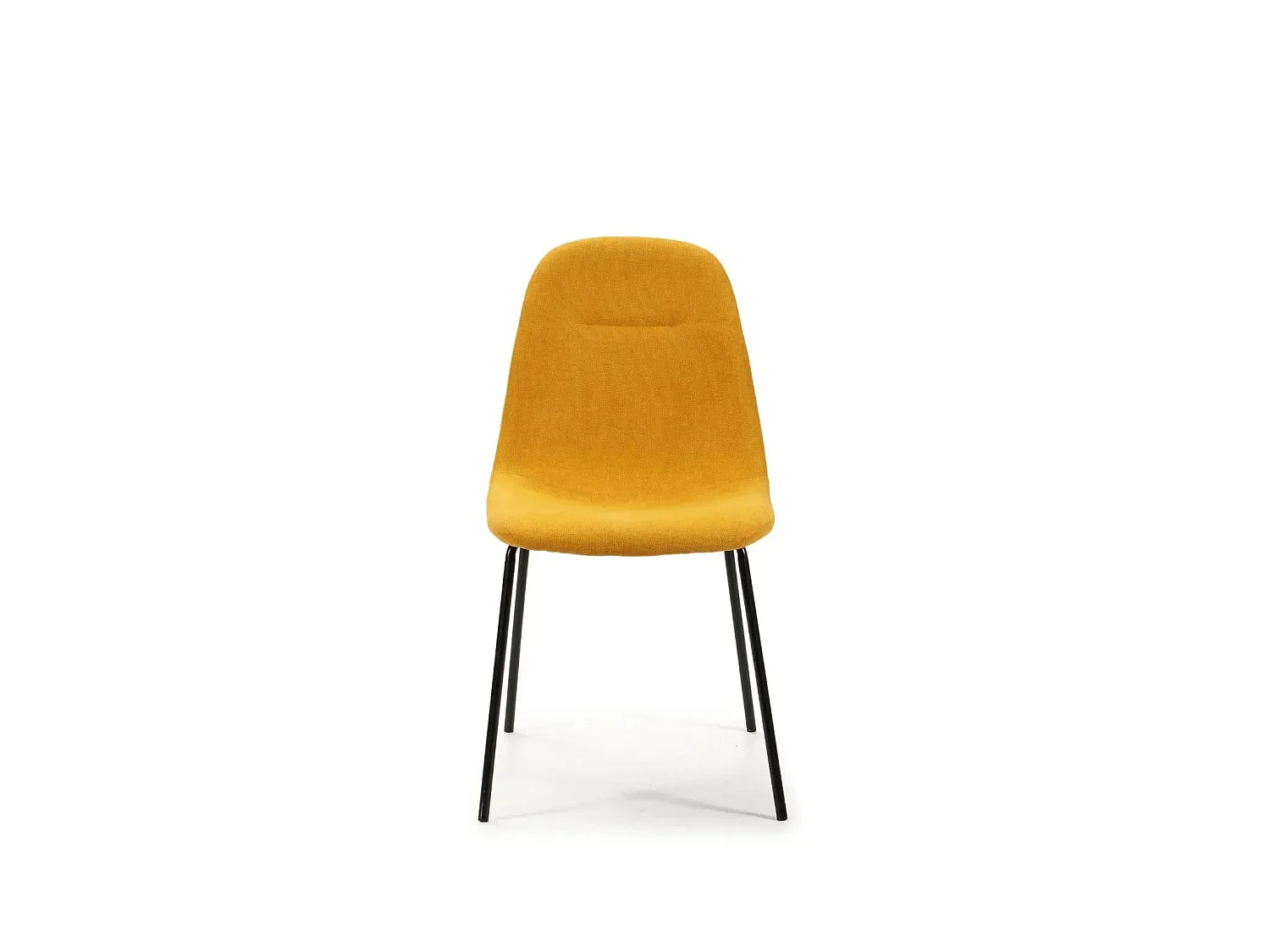 TIANA - Lot de 4 chaises pieds en métal noir Jaune