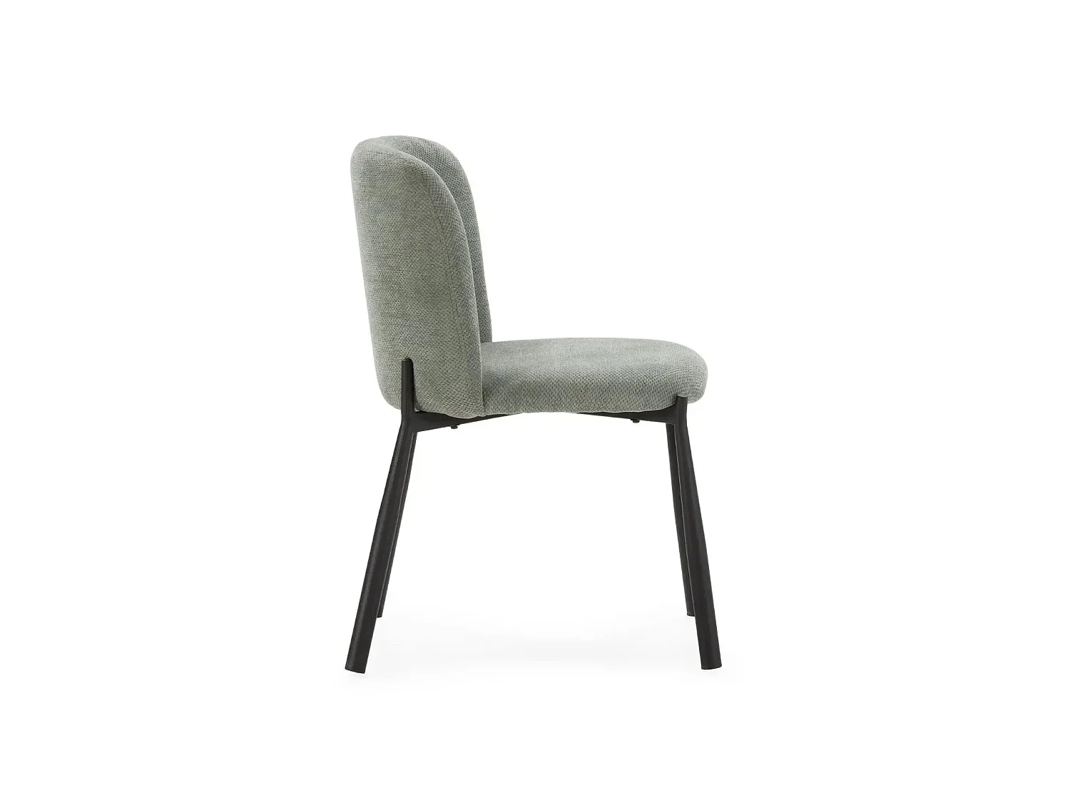 TILO - Lot de 2 chaises pieds en métal noir - Vert