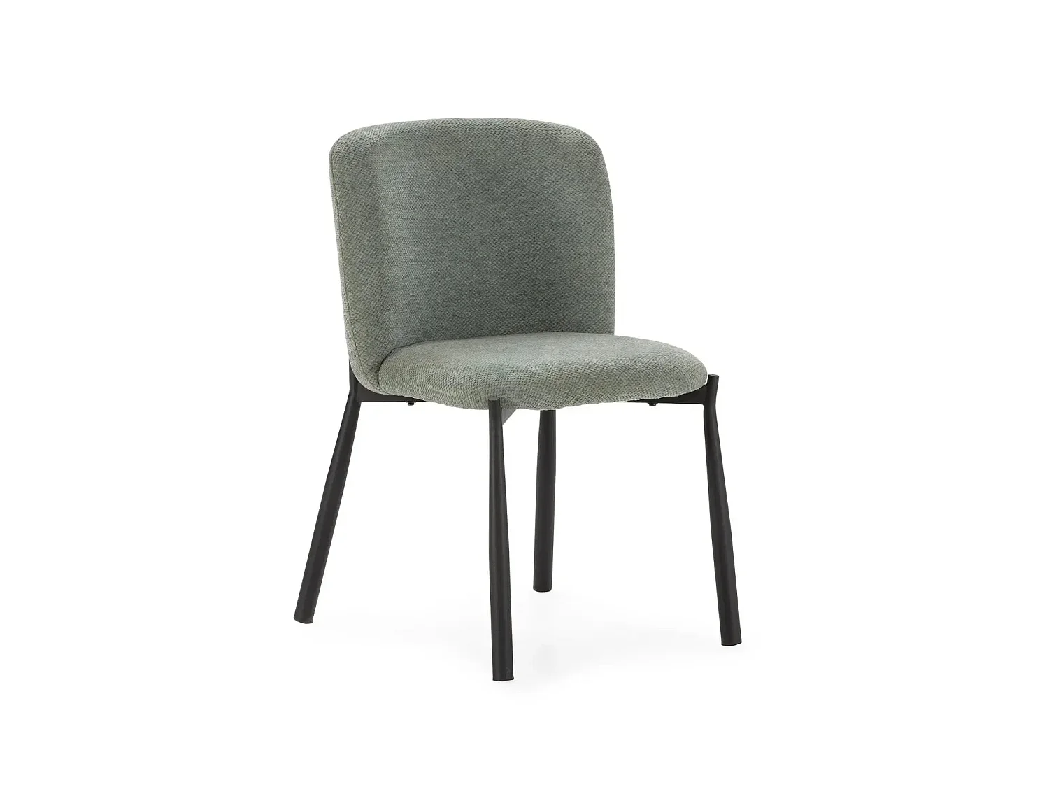 TILO - Lot de 2 chaises pieds en métal noir - Vert