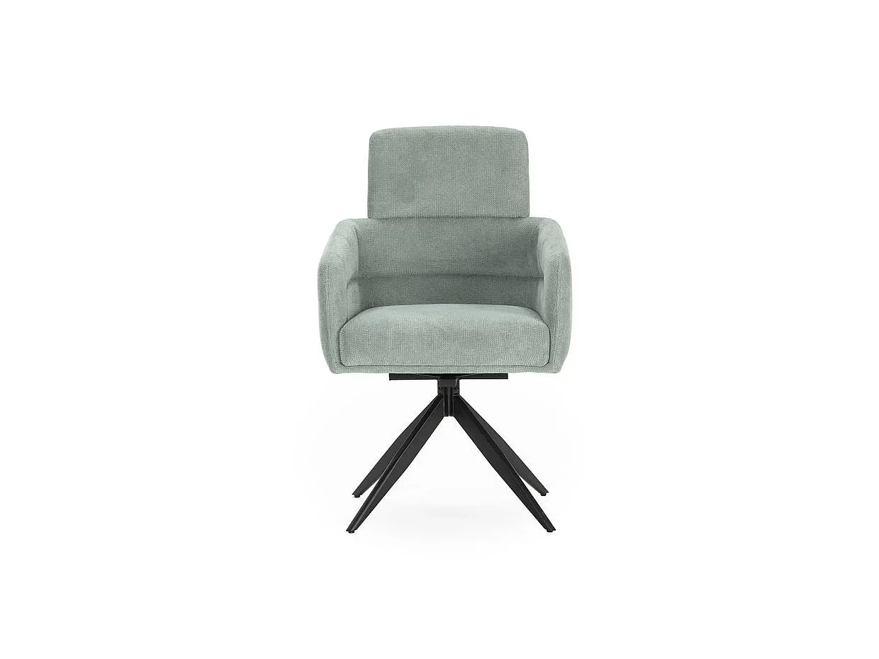 ARLO - Lot de 2 chaises pieds en métal noir - Bleu