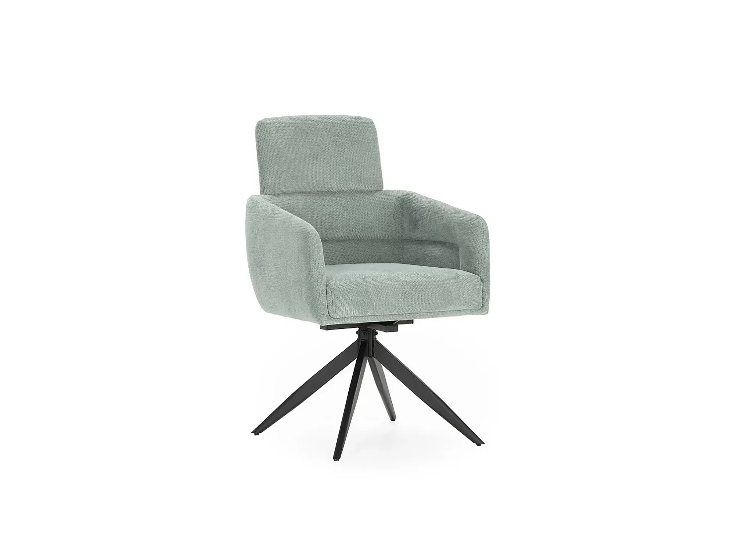 ARLO - Lot de 2 chaises pieds en métal noir - Bleu