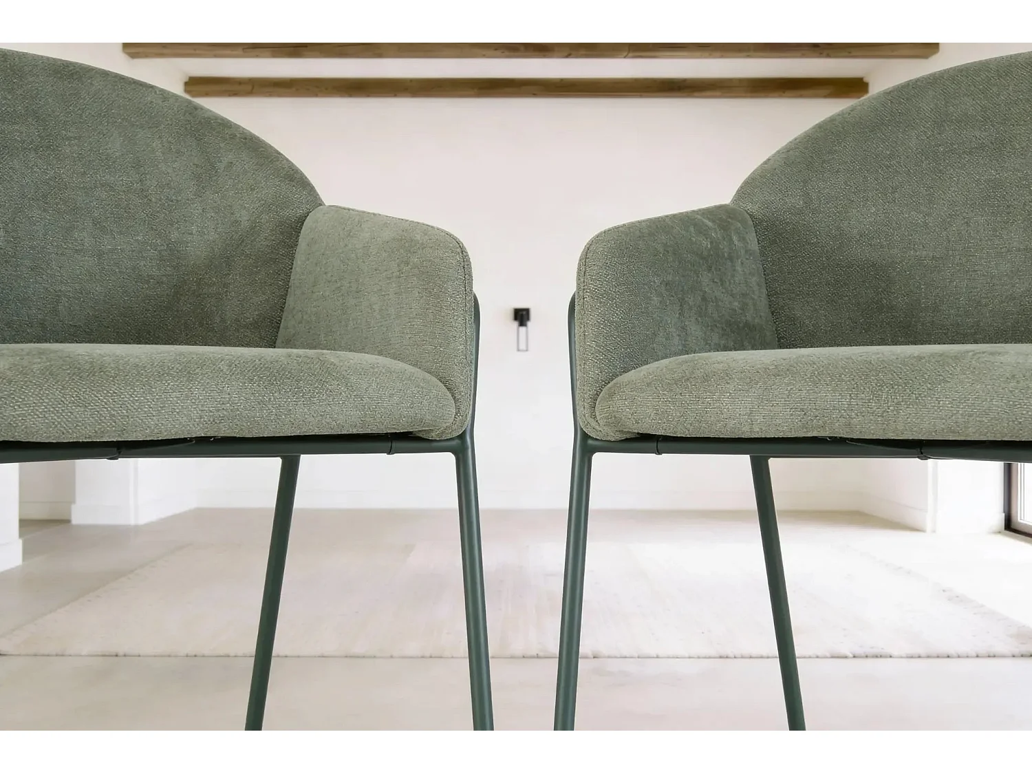 NAYA - Lot de 2 chaises tissu - Vert